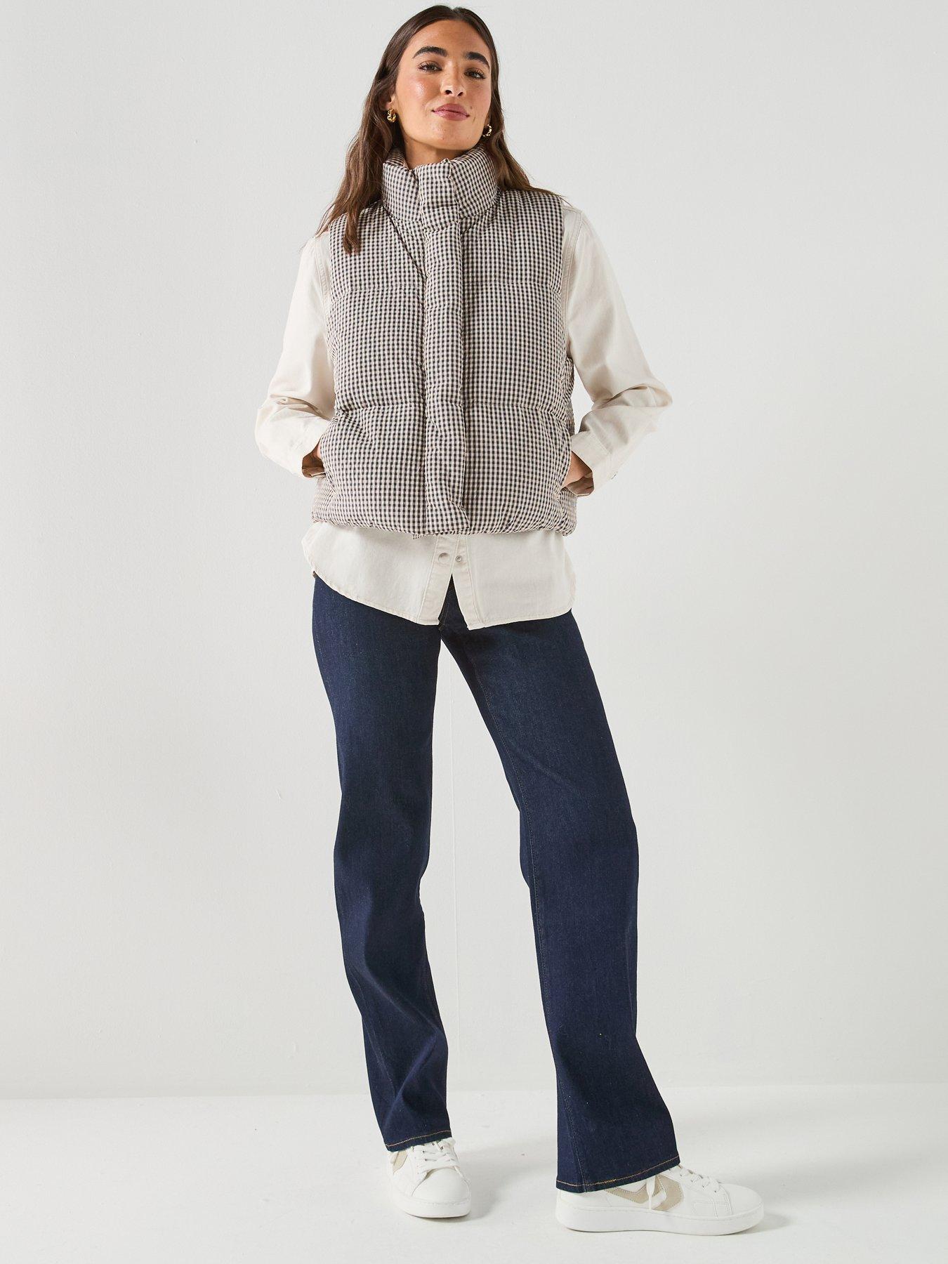 Image 3 of 6 of Levi's Tate Bubble Checked Puffer Vest Gilet - Grey