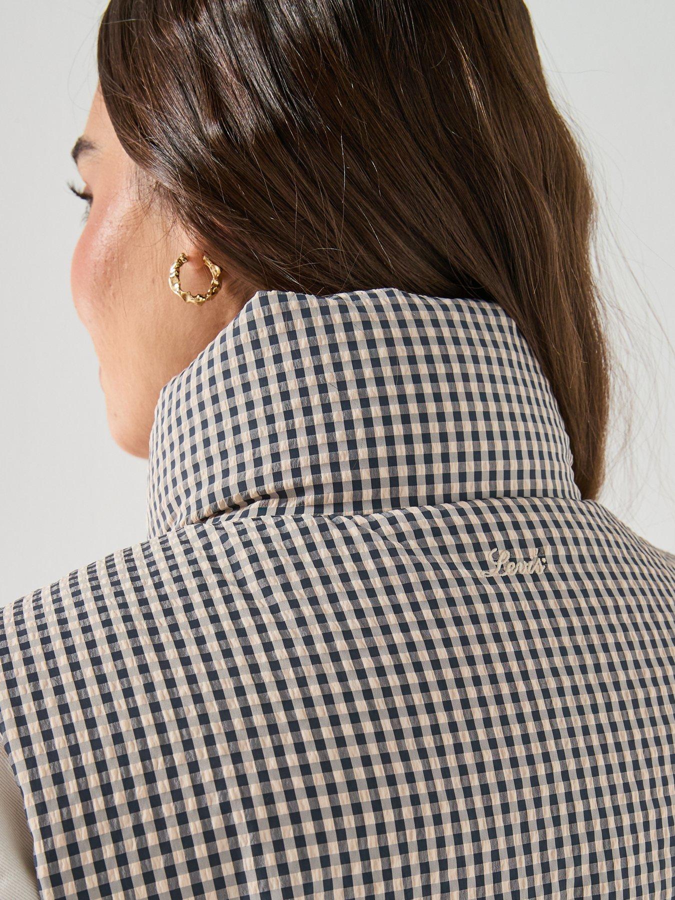 Image 4 of 6 of Levi's Tate Bubble Checked Puffer Vest Gilet - Grey