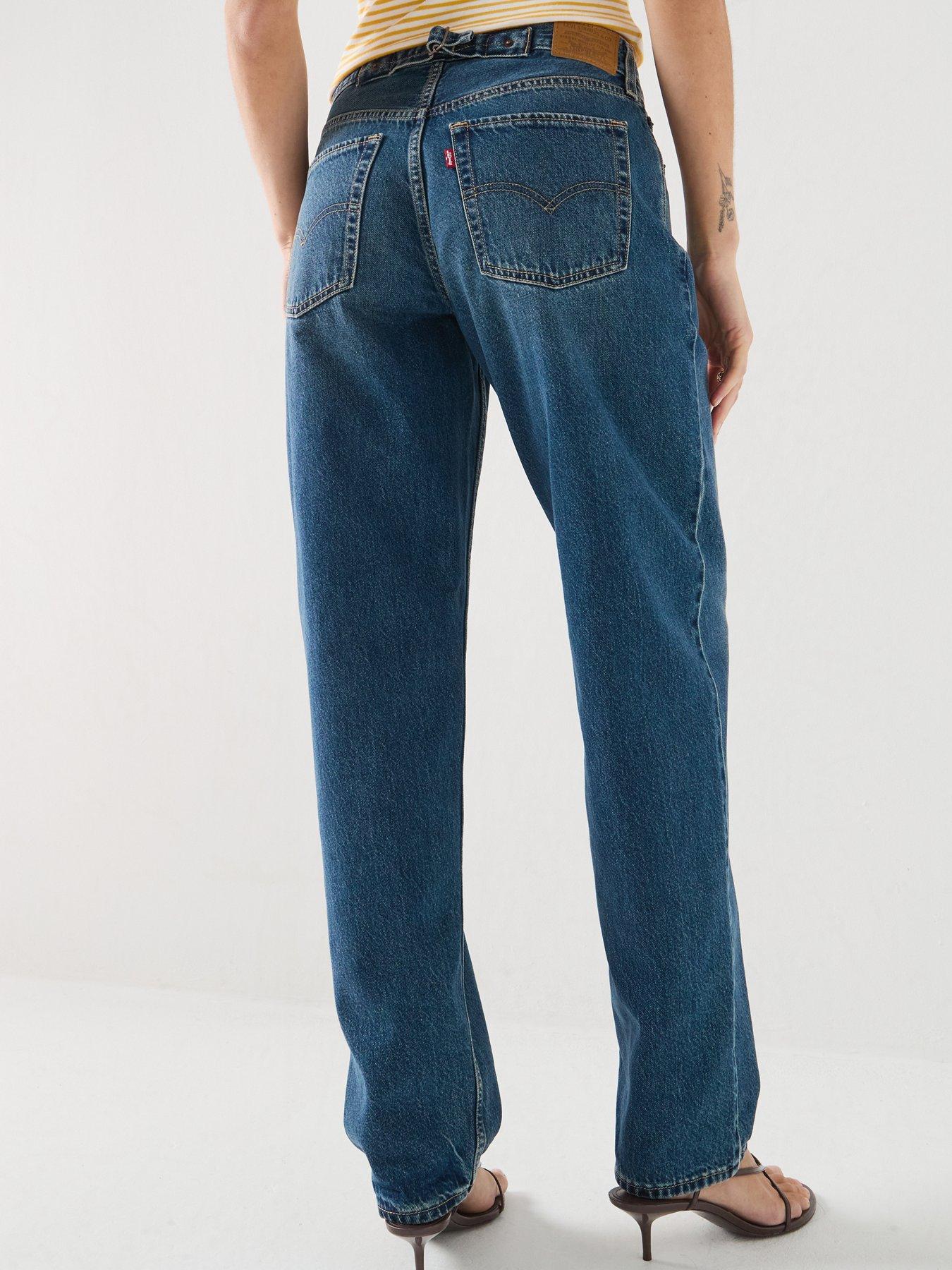 Image 2 of 6 of Levi's Women's Loose Taper Mid Rise 100% Cotton Denim Jeans with Adjustable Waist - Blue