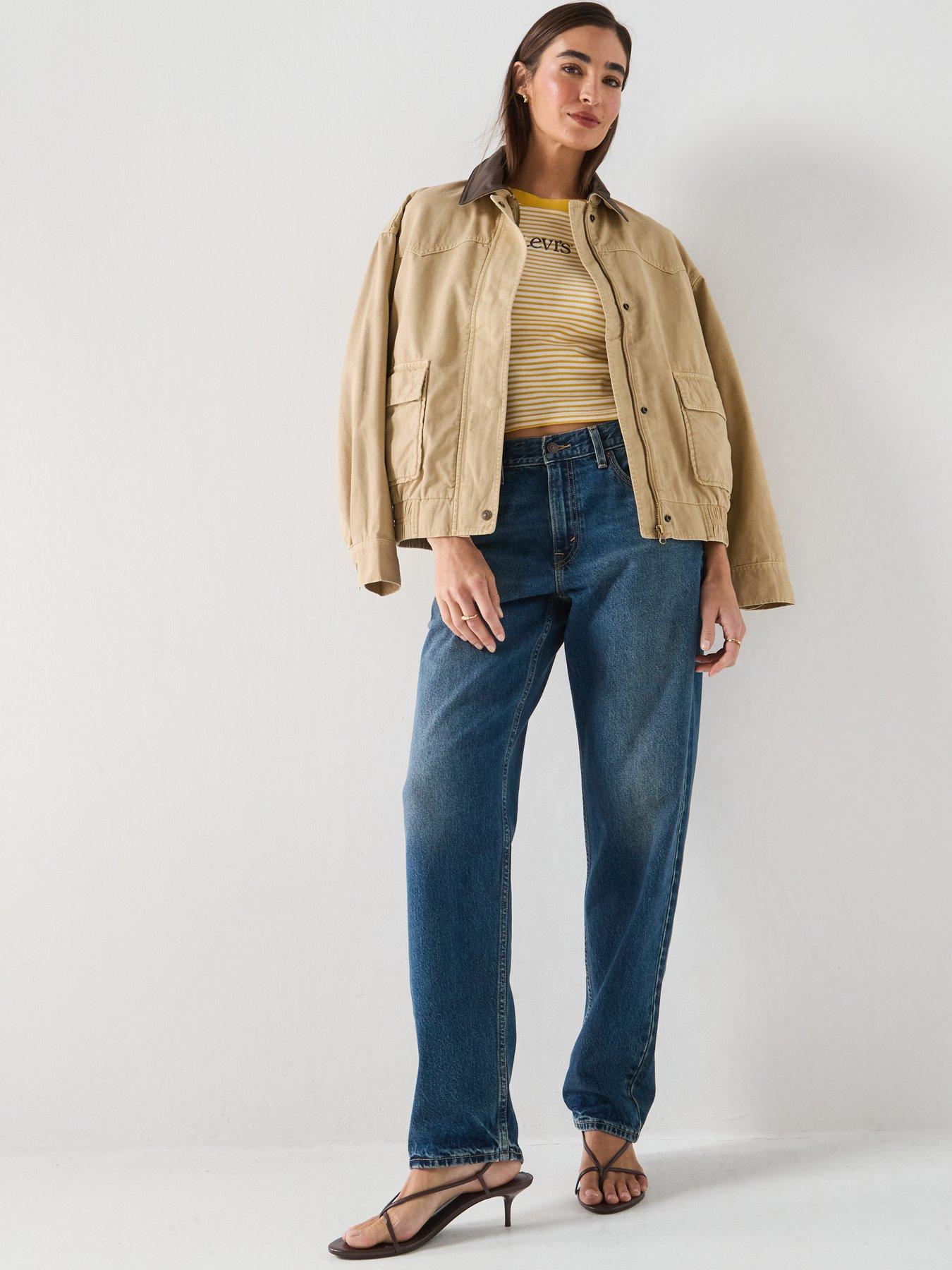 Image 5 of 6 of Levi's Women's Loose Taper Mid Rise 100% Cotton Denim Jeans with Adjustable Waist - Blue