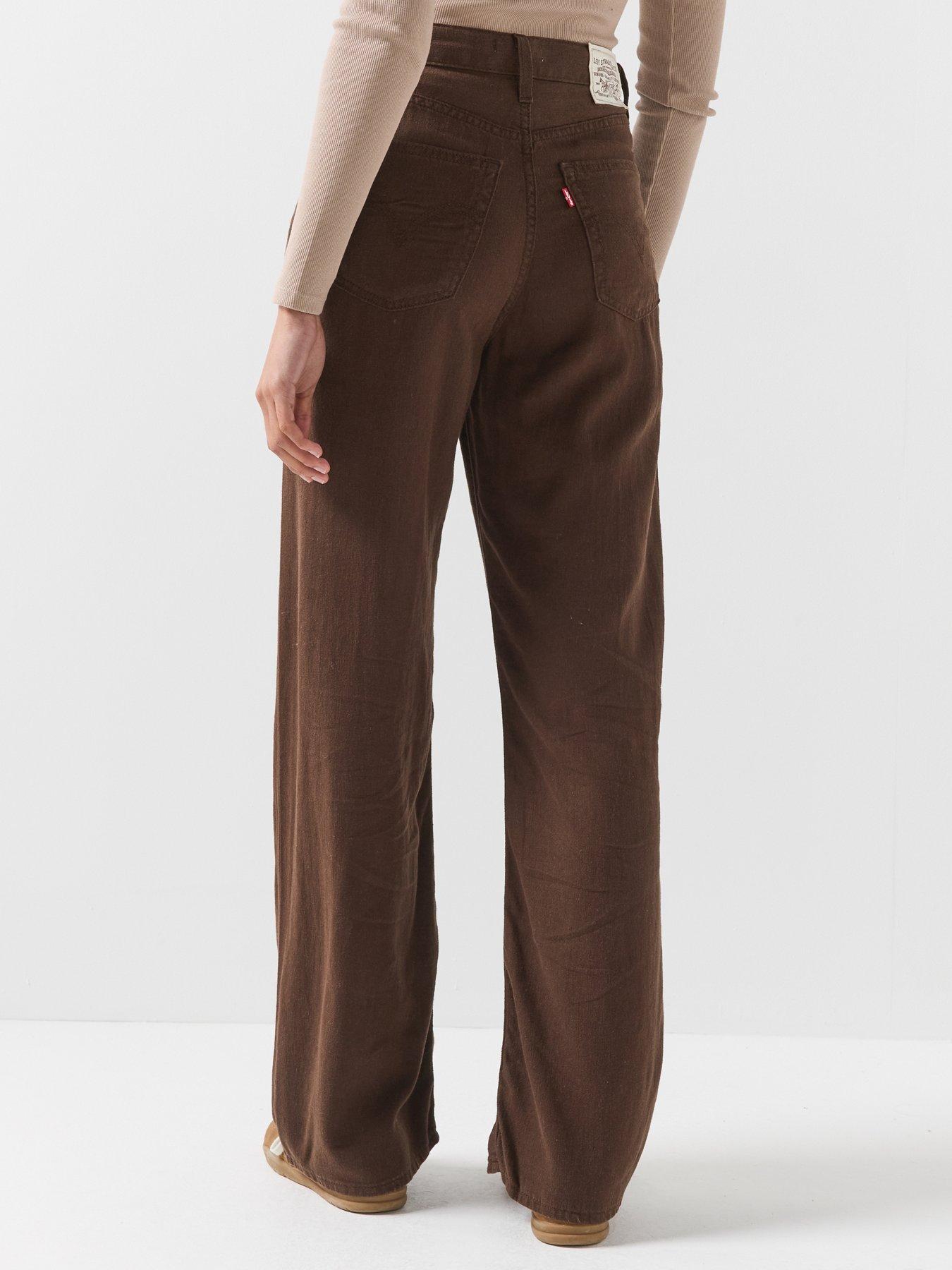 Image 2 of 6 of Levi's Womens Ribcage High Rise Wide Leg Jeans - Hot Fudge