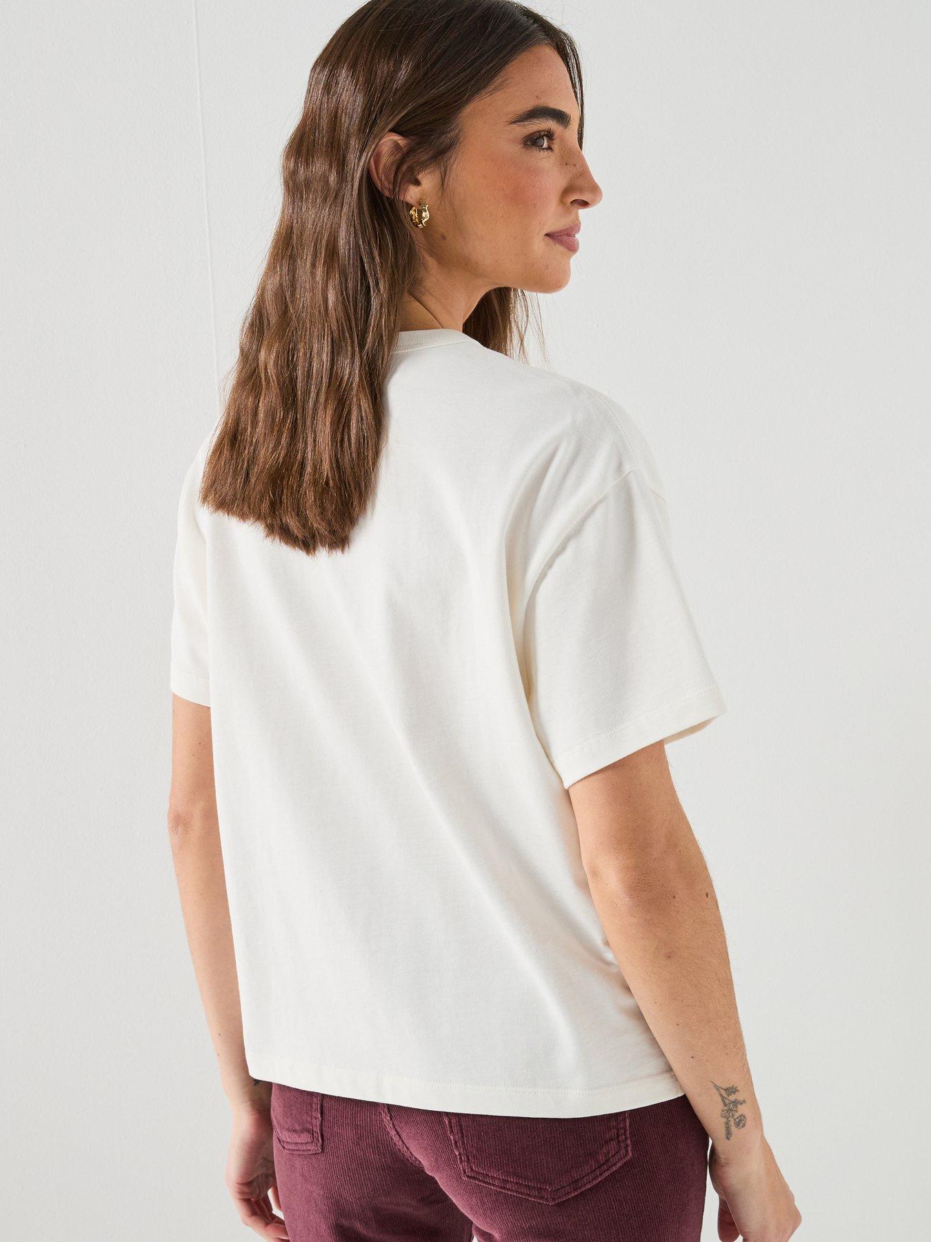 Image 2 of 6 of Levi's Satin Applique College Logo Vintage T-Shirt - White