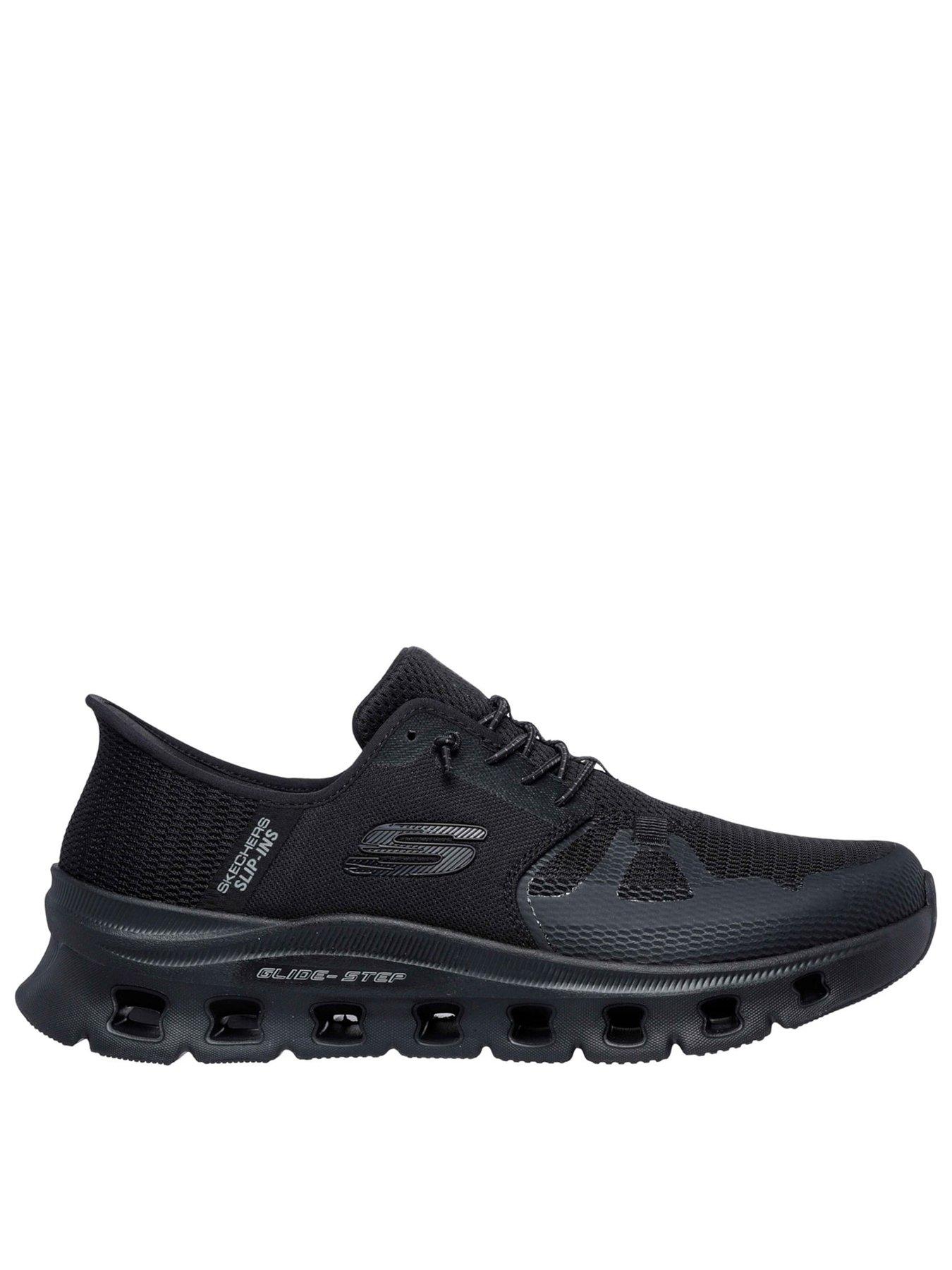 front image of skechers-glide-step-pro-slip-in-trainers-black