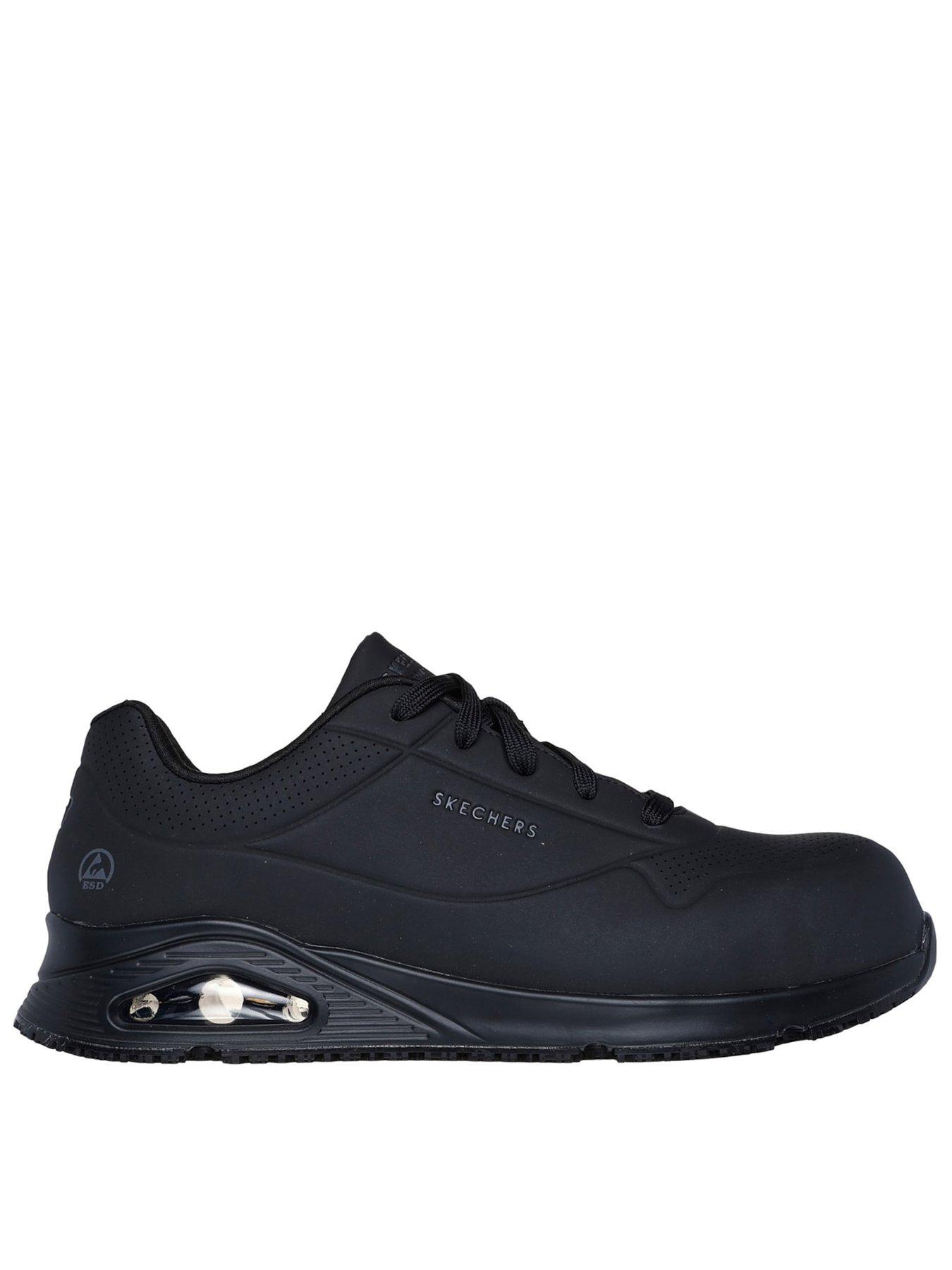 front image of skechers-uno-sr-doltin-trainers-black