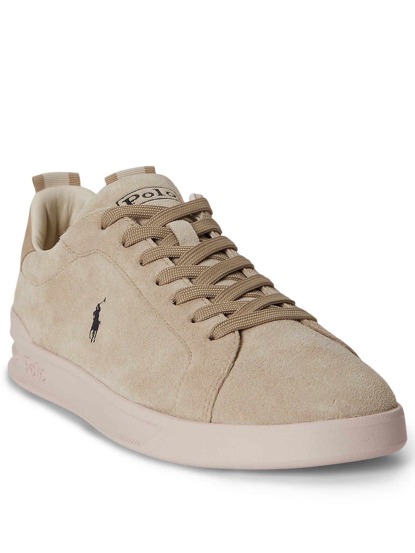 Image 2 of 4 of Polo Ralph Lauren Heritage Court Signature Suede Trainers - Tonal Milkshake