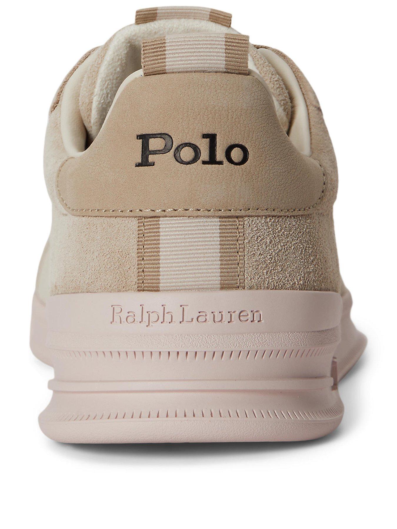 Image 3 of 4 of Polo Ralph Lauren Heritage Court Signature Suede Trainers - Tonal Milkshake