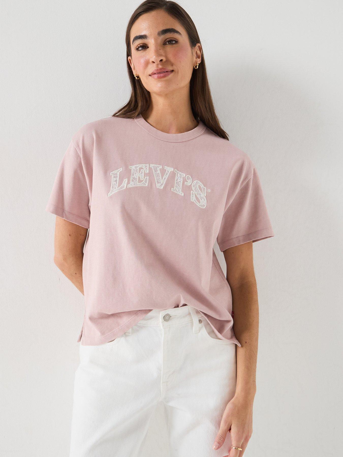 Levi's Women's Vintage Logo Graphic Short Sleeve T Shirt - Pink