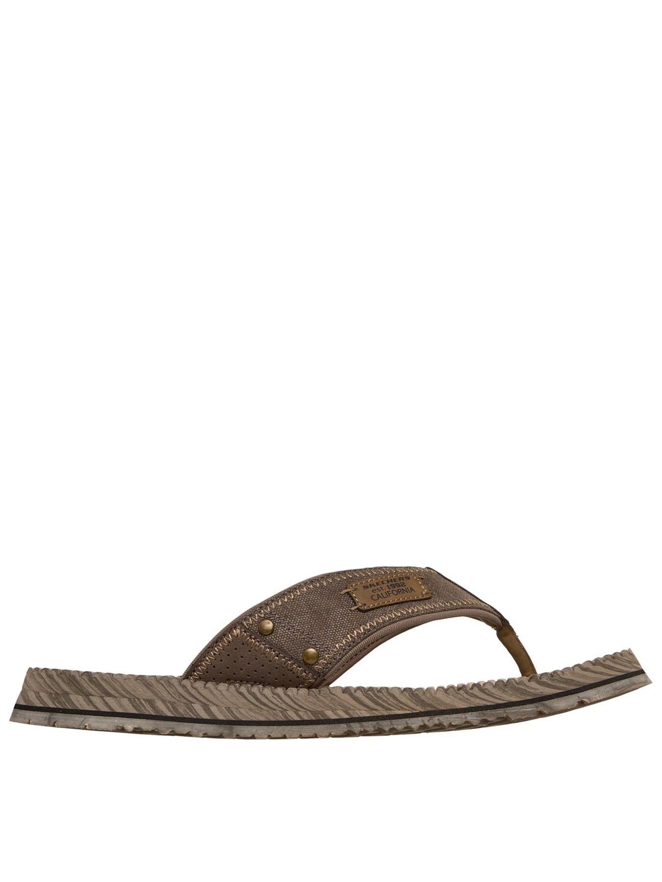 front image of skechers-quill-flip-flop-brown