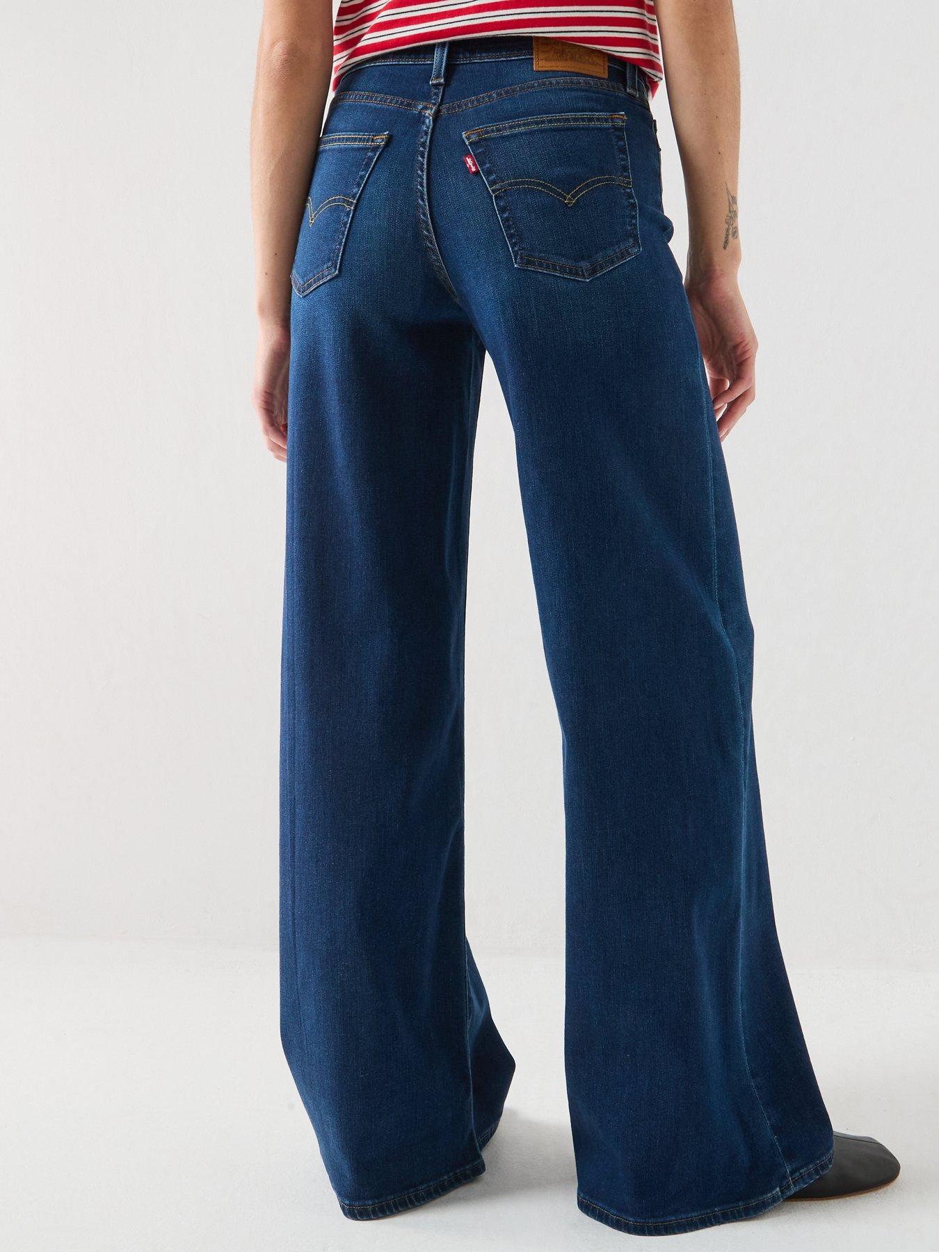 Image 2 of 6 of Levi's 728 High-Rise Wide Leg Jeans - True Blue Dark