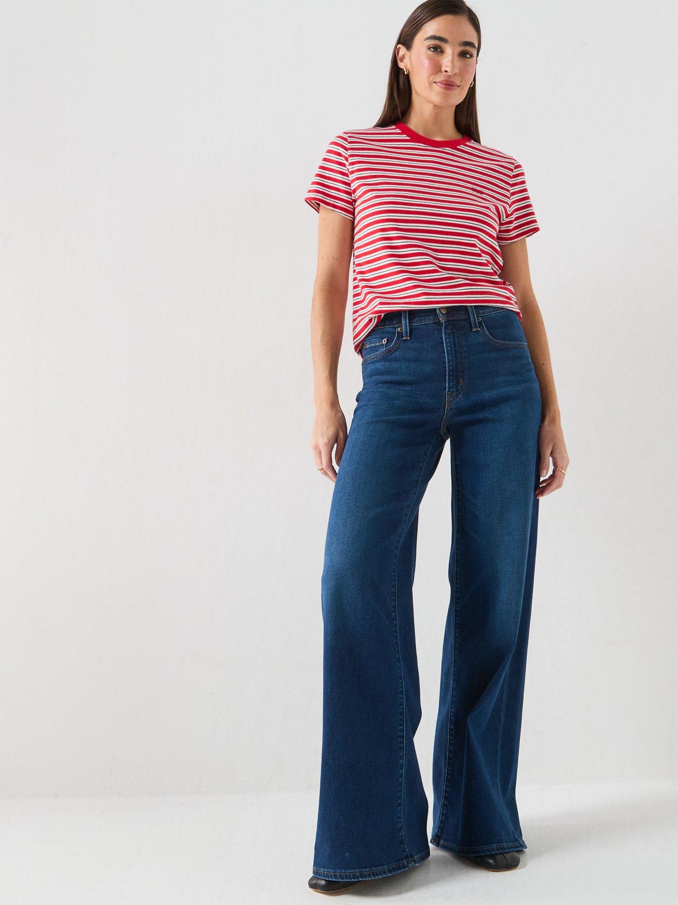 Image 3 of 6 of Levi's 728 High-Rise Wide Leg Jeans - True Blue Dark