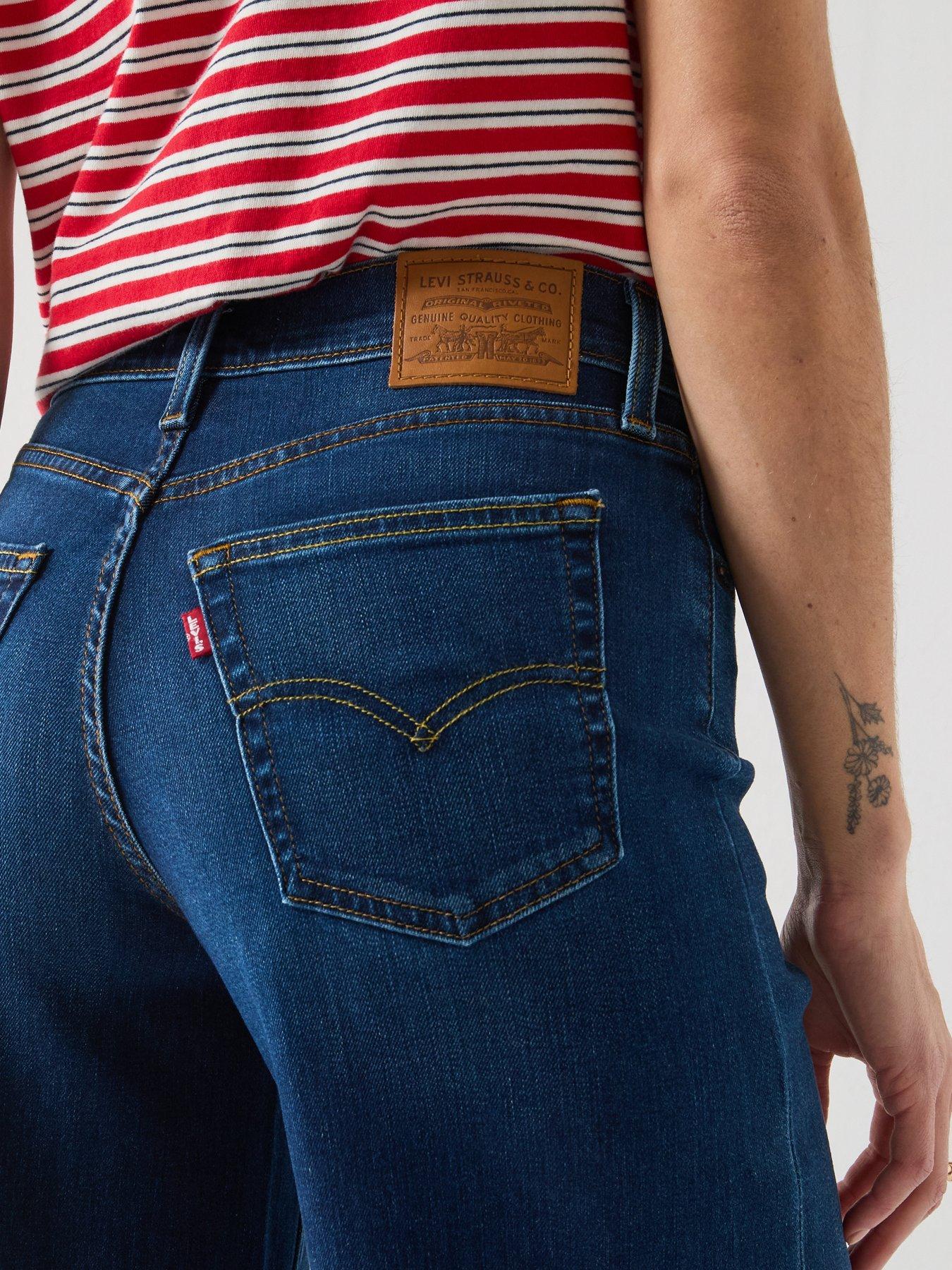 Image 4 of 6 of Levi's 728 High-Rise Wide Leg Jeans - True Blue Dark