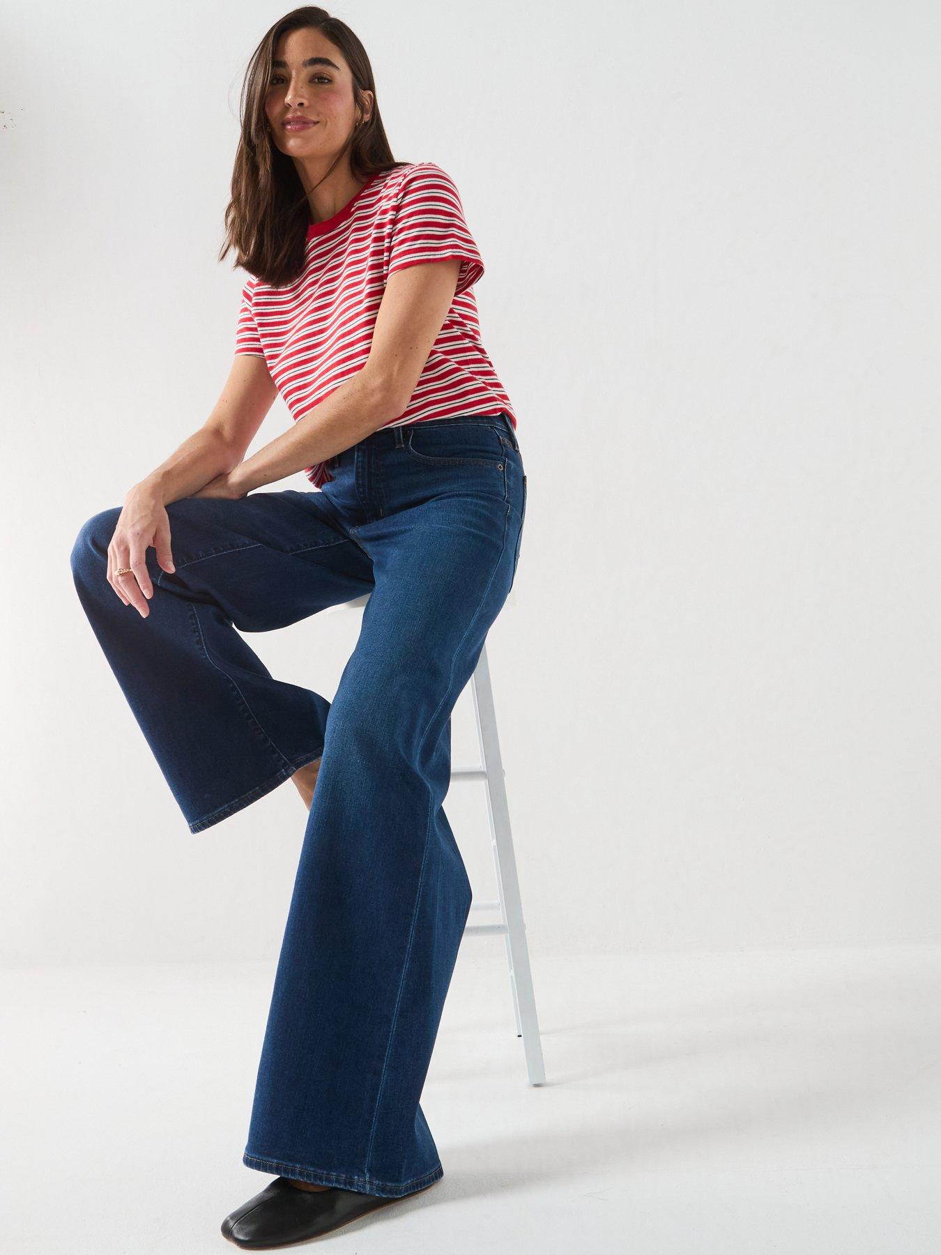 Image 6 of 6 of Levi's 728 High-Rise Wide Leg Jeans - True Blue Dark
