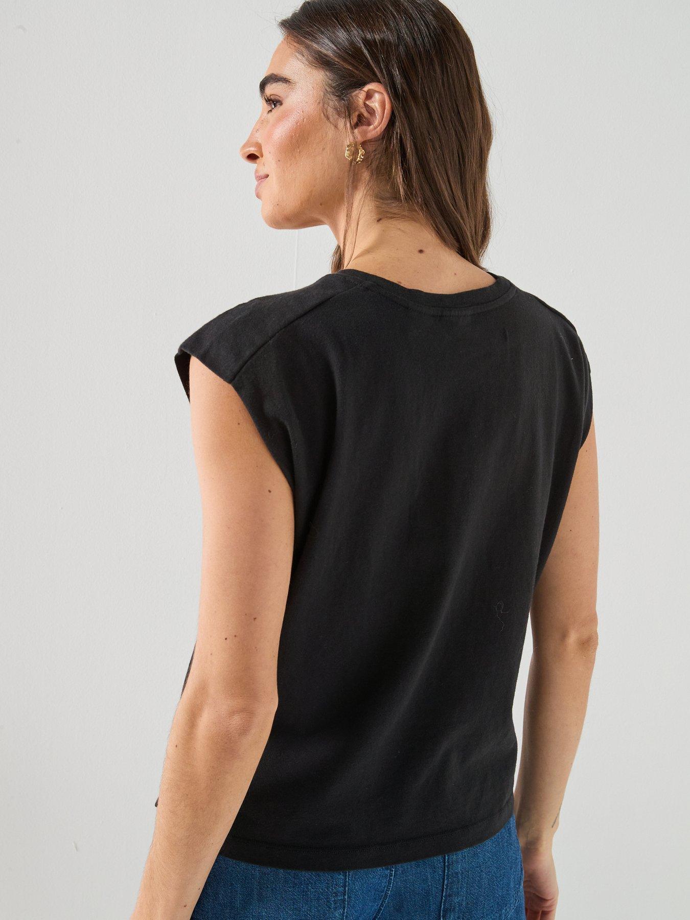 Image 2 of 6 of Levi's Pleated Muscle Tank Vest - Anthracite