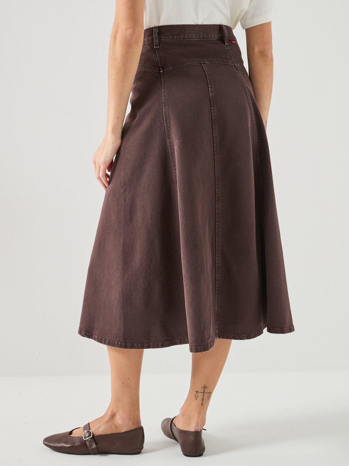 Image 2 of 6 of Levi's Yoked Western Denim Skirt - Washed Java Gd