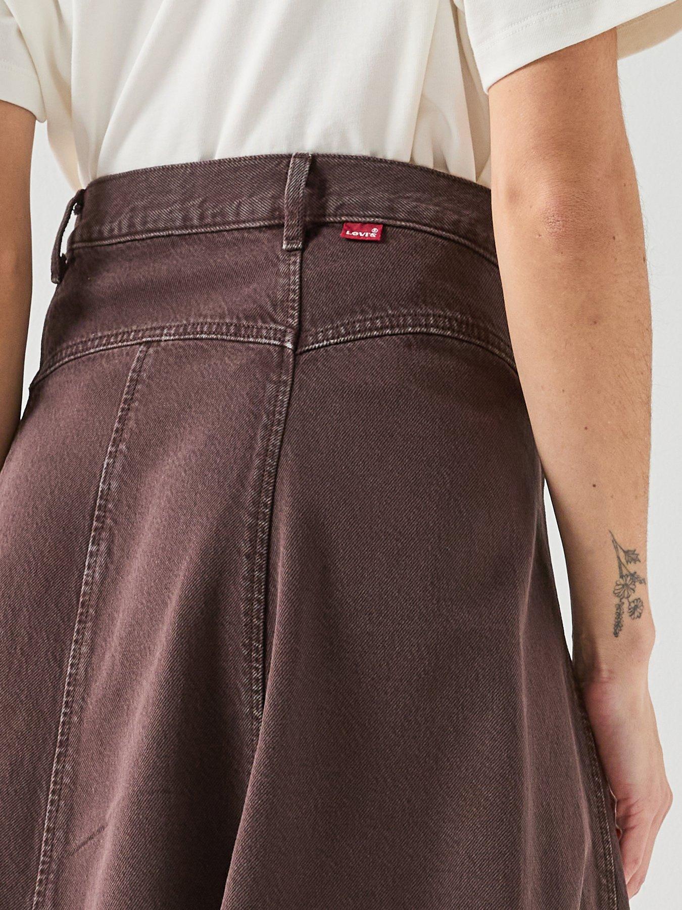 Image 4 of 6 of Levi's Yoked Western Denim Skirt - Washed Java Gd