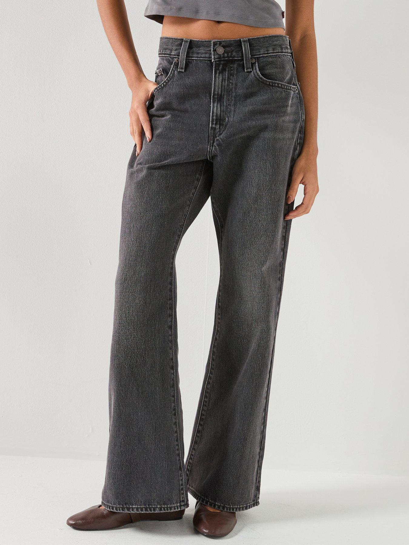 Levi's Women's Cinch Flare Mid Rise 100% Cotton Denim Jeans - Dark Grey
