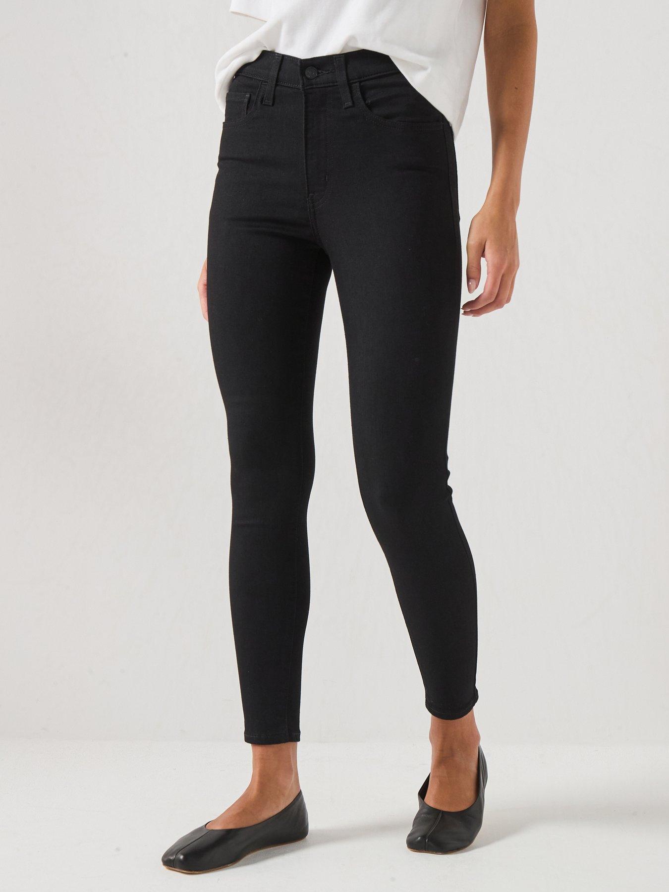 Image 1 of 6 of Levi's 720 High Rise Super Skinny Jeans - Black Squared