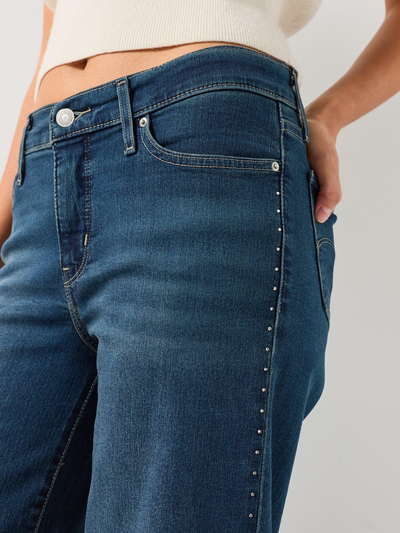 Image 4 of 6 of Levi's 318 Shaping Wide Leg Jeans - Holly Glitz