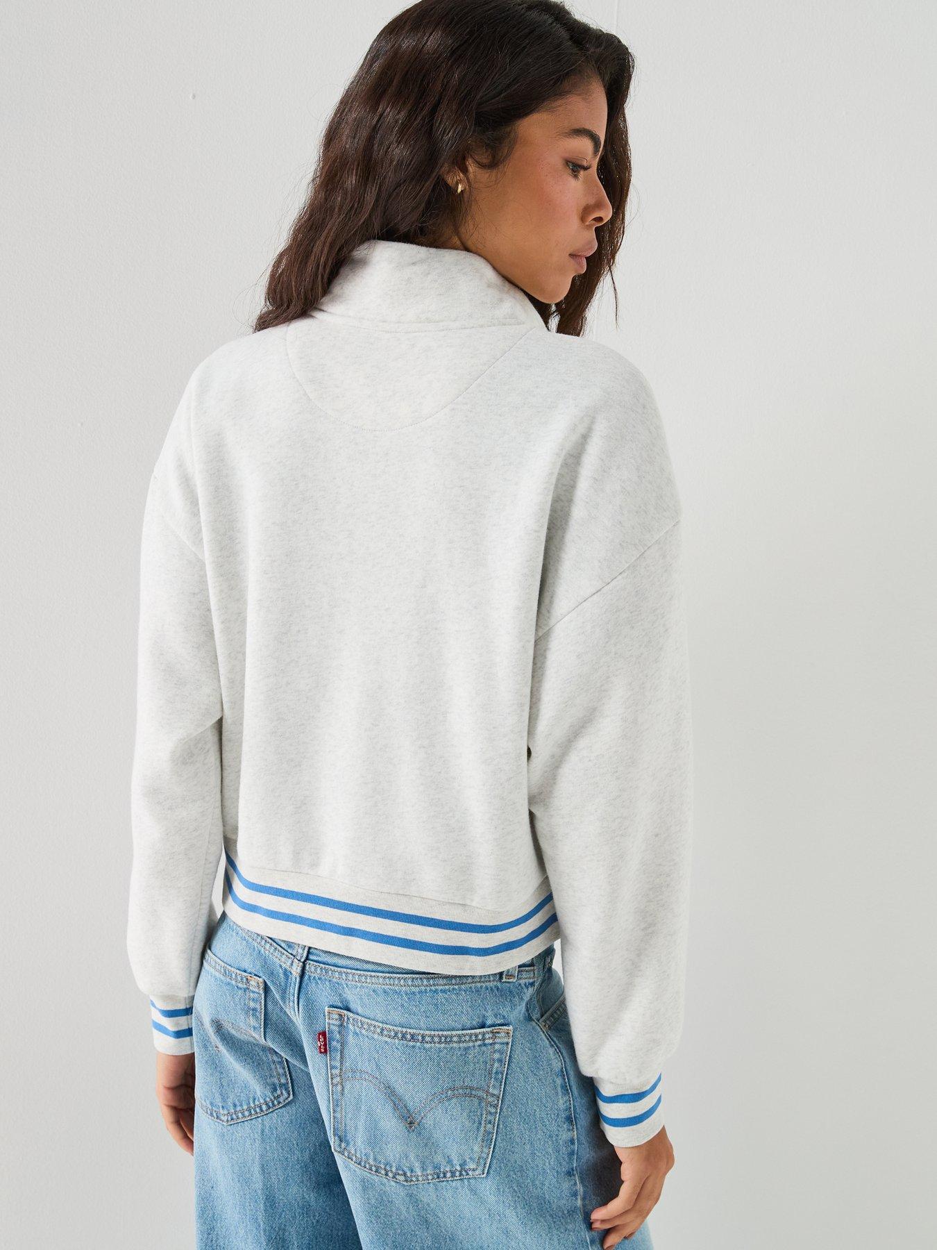 Image 2 of 6 of Levi's Double Crest Everyday Quarter Zip Sweat - Light Grey