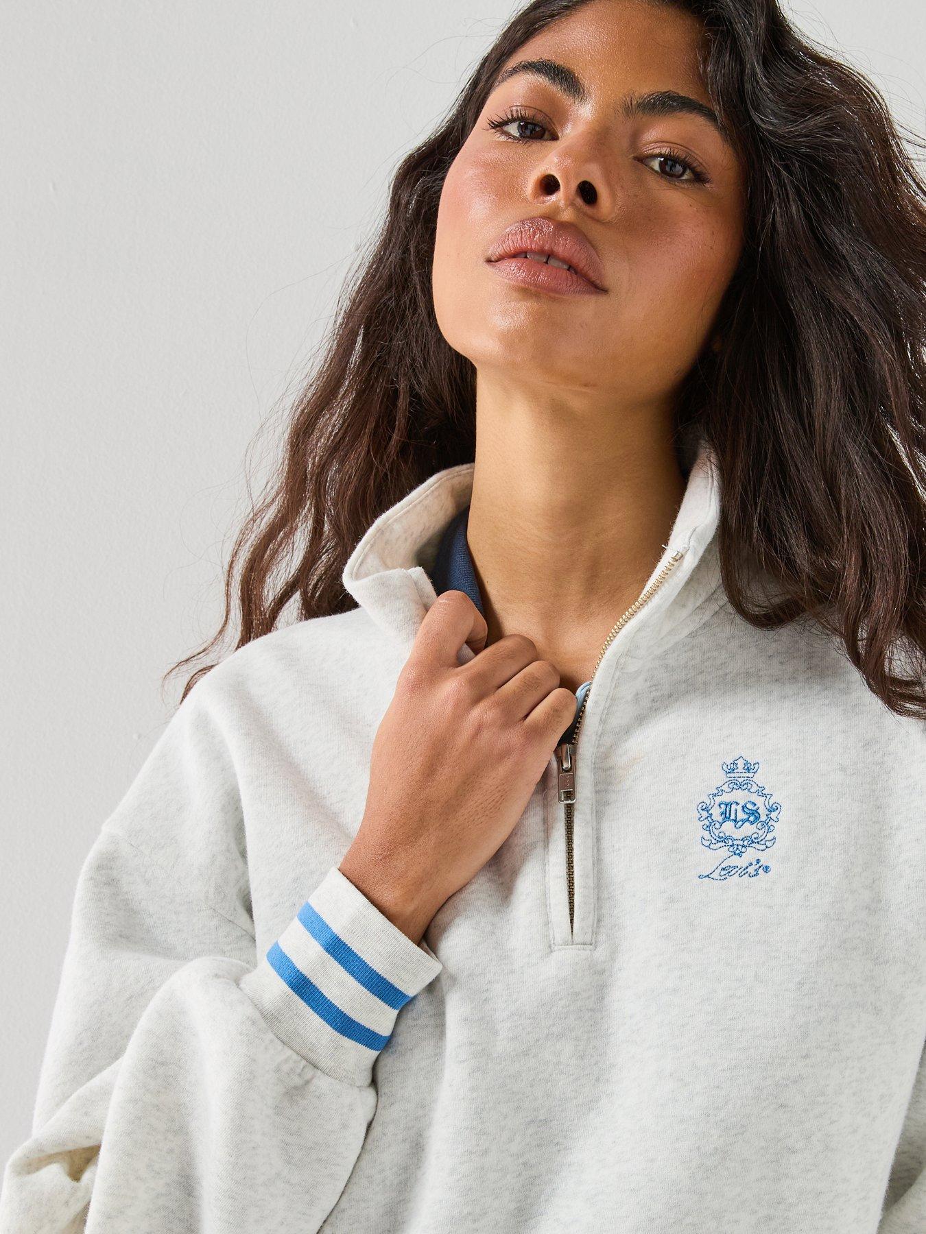 Image 4 of 6 of Levi's Double Crest Everyday Quarter Zip Sweat - Light Grey