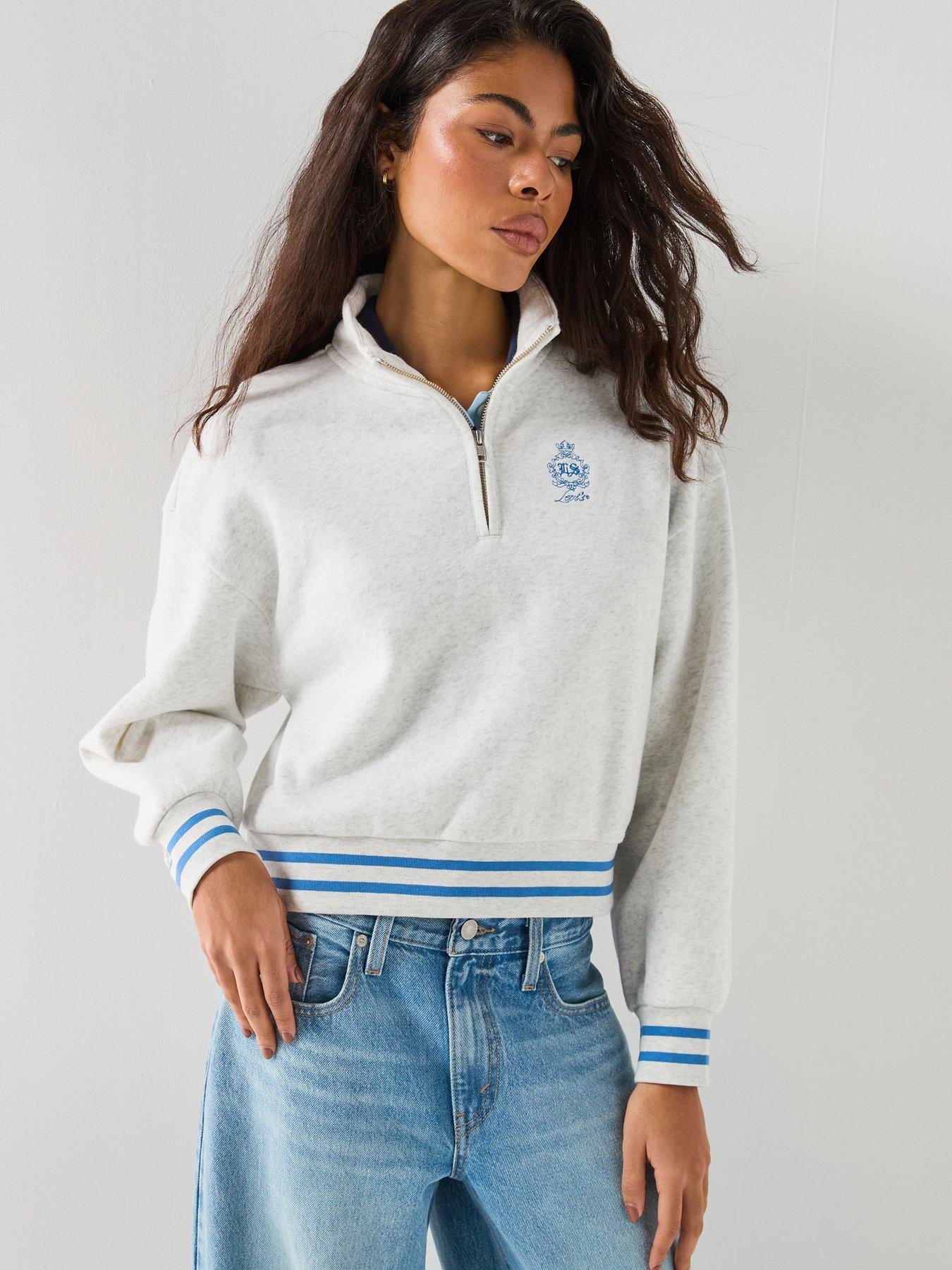 Image 6 of 6 of Levi's Double Crest Everyday Quarter Zip Sweat - Light Grey