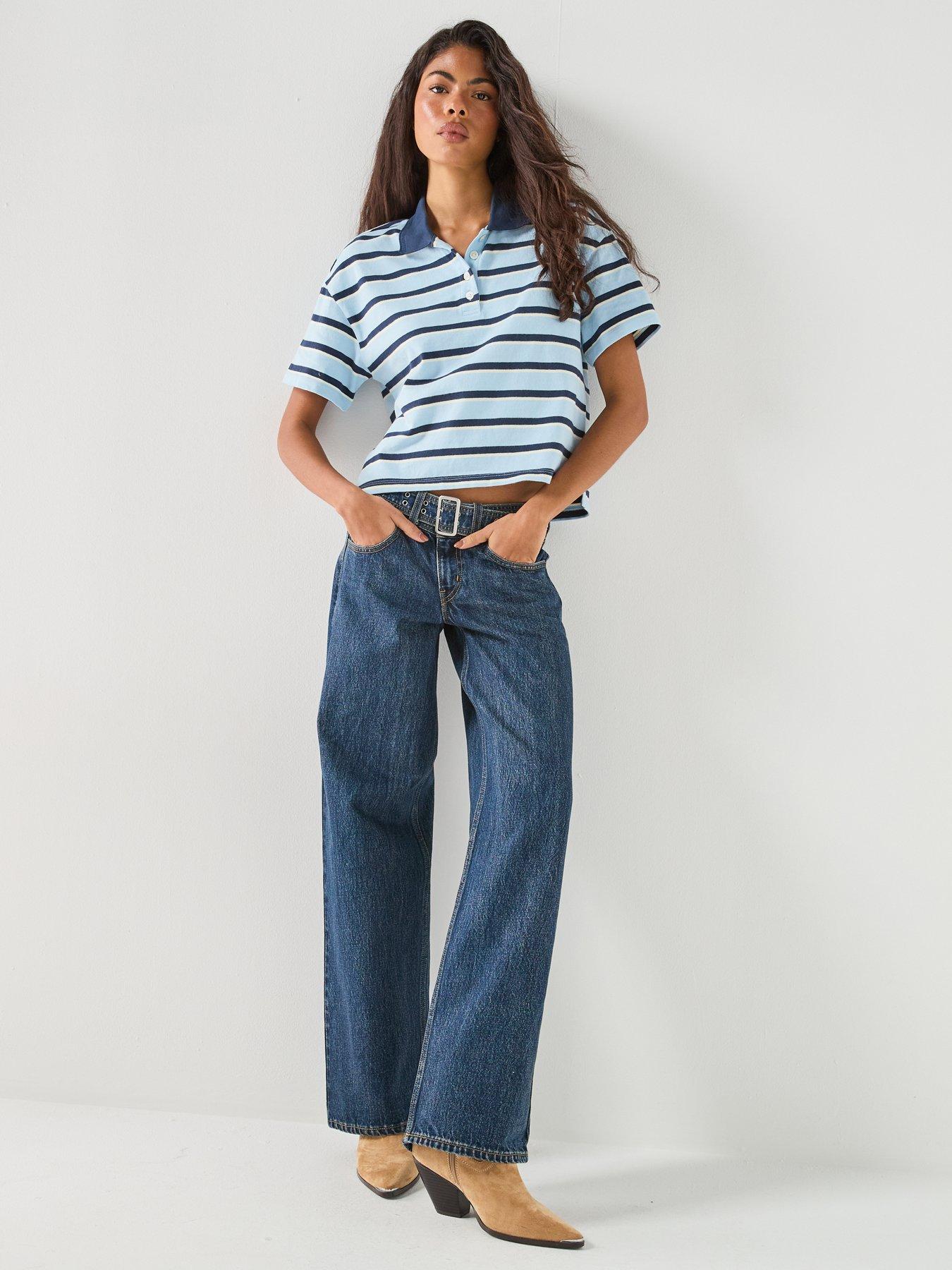Image 3 of 6 of Levi's Belted Superlow Loose Fit Jeans - Silver Lode - Blue