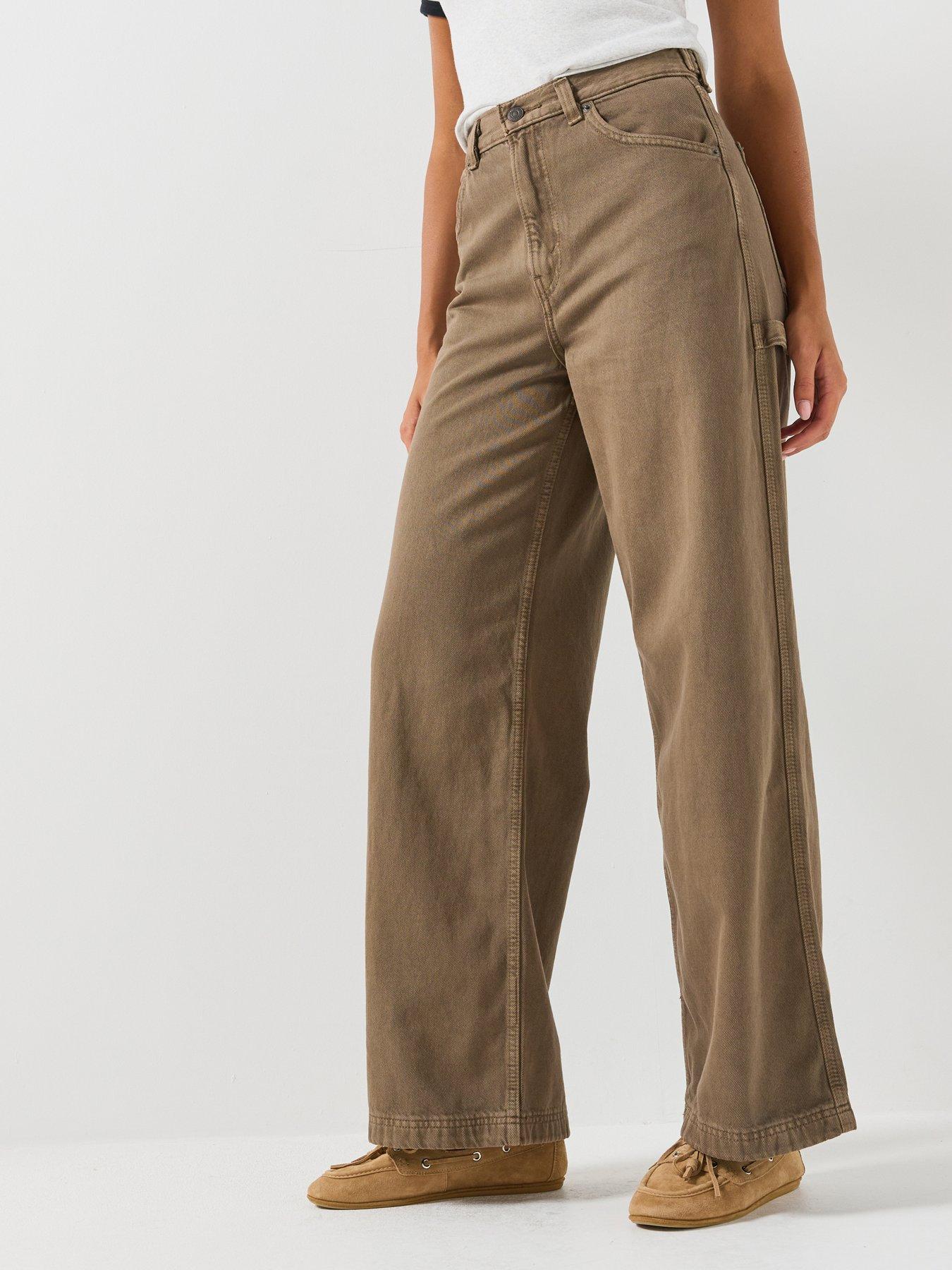 Image 1 of 5 of Levi's Womens Cinch Waist Baggy Carpenter 5 Pocket Jeans - Washed Canteen Gd Clean