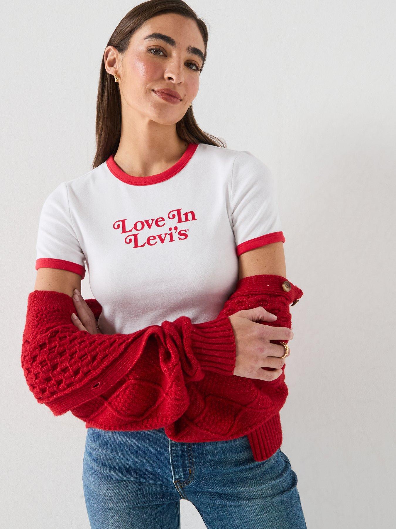 Image 4 of 5 of Levi's Graphic Hayes Cropped Tee - Blue