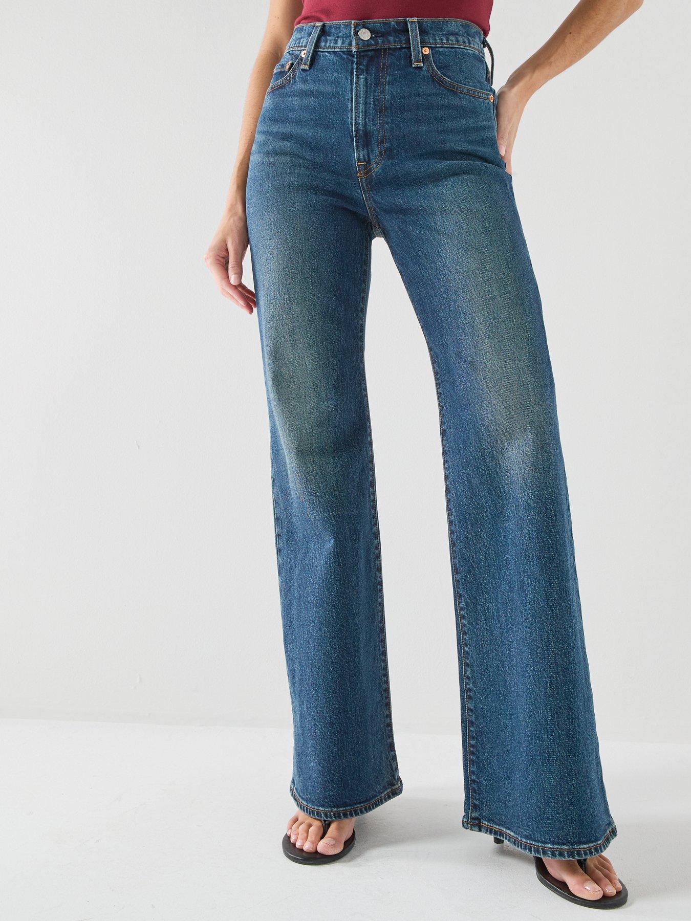 Levi's Women's High Rise Wide Leg Flared Jeans - Blue