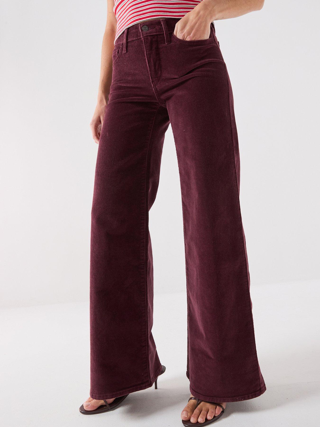 Levi's 318 Shaping Wide Leg Corduroy Pants - Brown