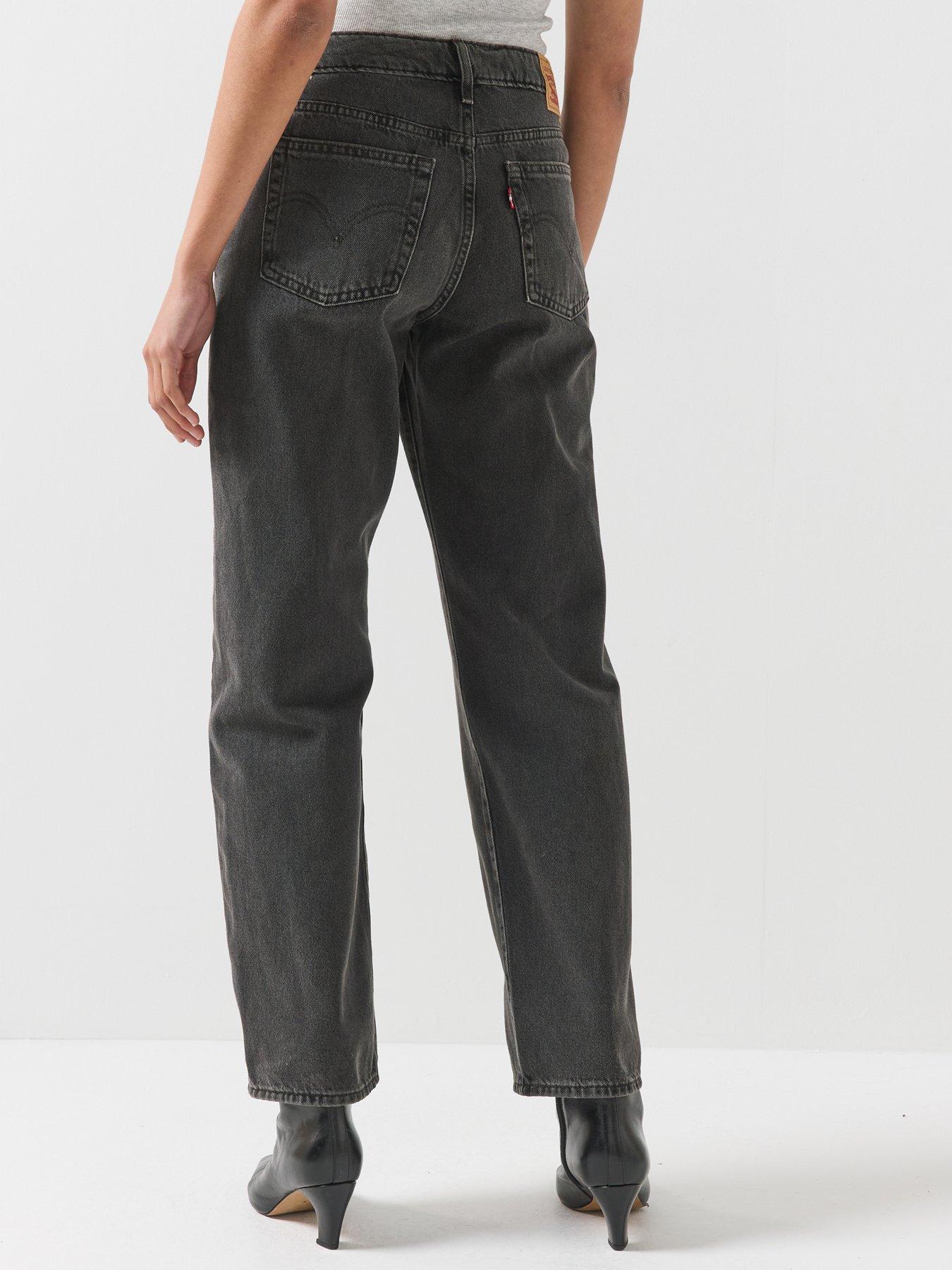 Image 2 of 6 of Levi's Womens Superlow Washed Finish Straight Jeans - Black