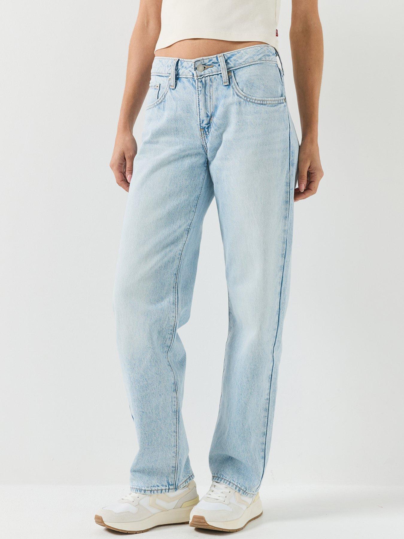 Image 1 of 5 of Levi's Superlow Straight Fit Jeans - Abraided Art