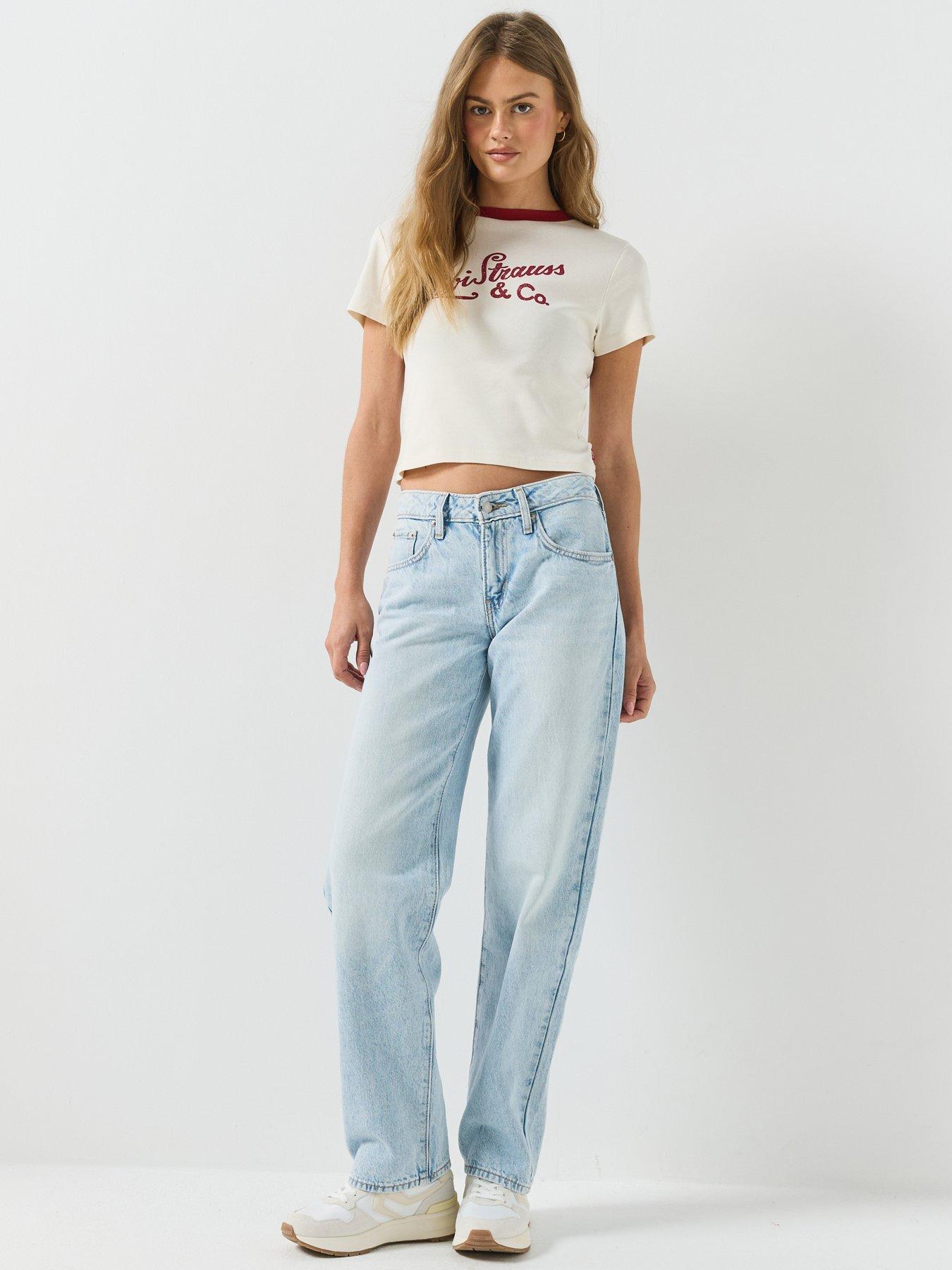 Image 3 of 5 of Levi's Superlow Straight Fit Jeans - Abraided Art