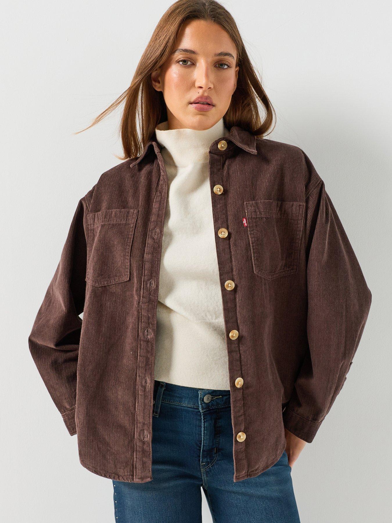 Image 1 of 6 of Levi's Iris Fine Cord Shacket - Java