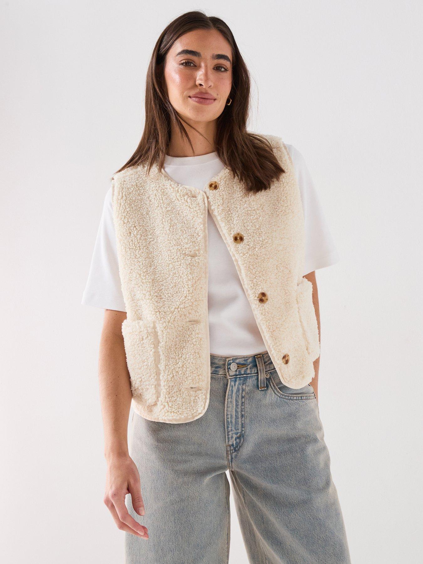 Levi's Rema Sherpa Vest Gilet - White