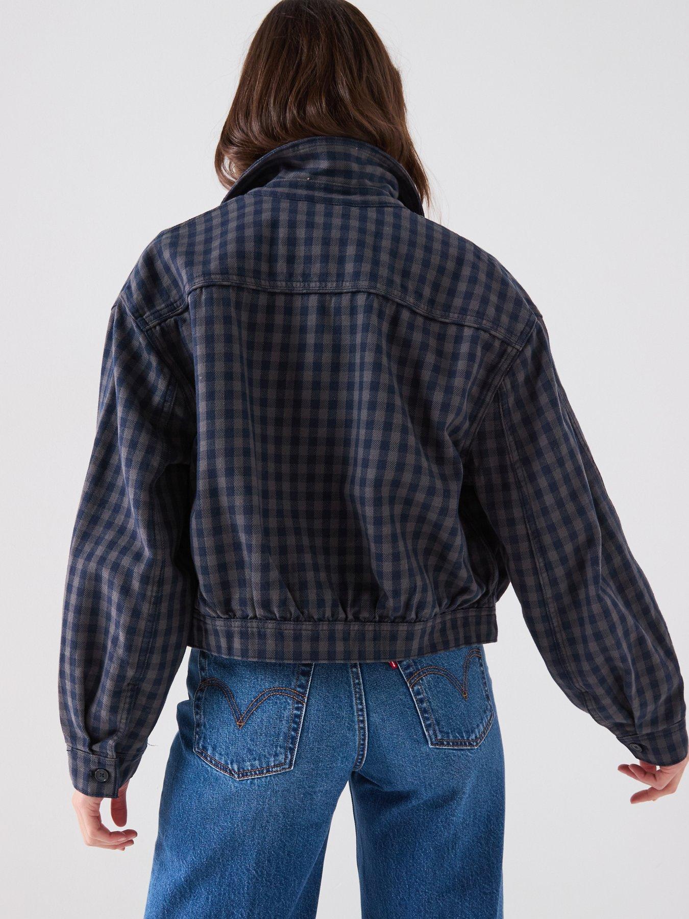Image 2 of 6 of Levi's Dani Western Checked Harrington Jacket - Blue