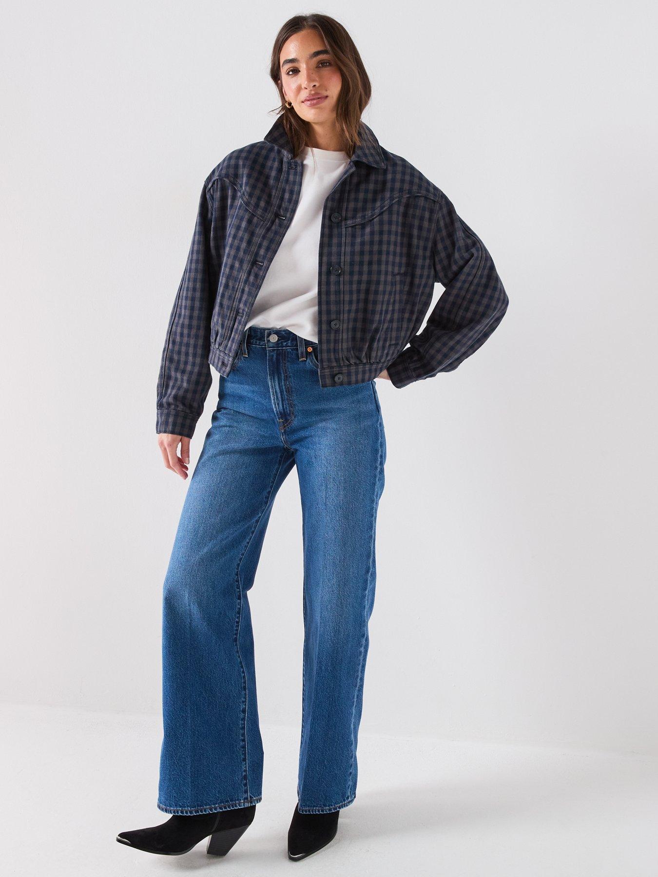 Image 3 of 6 of Levi's Dani Western Checked Harrington Jacket - Blue