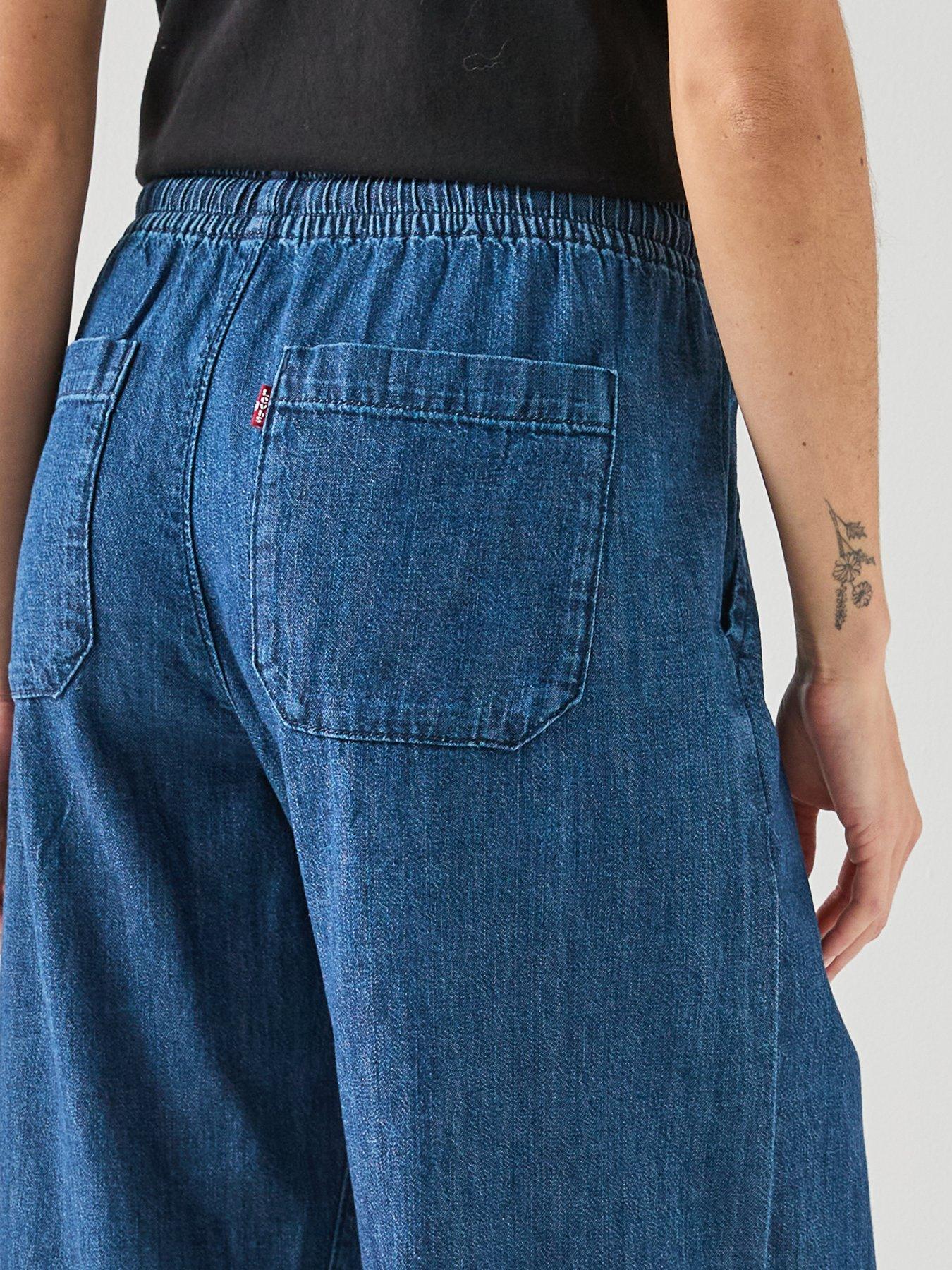 Image 4 of 6 of Levi's Essential Wide Leg Drawcord Waist Jeans - Bon Voyage