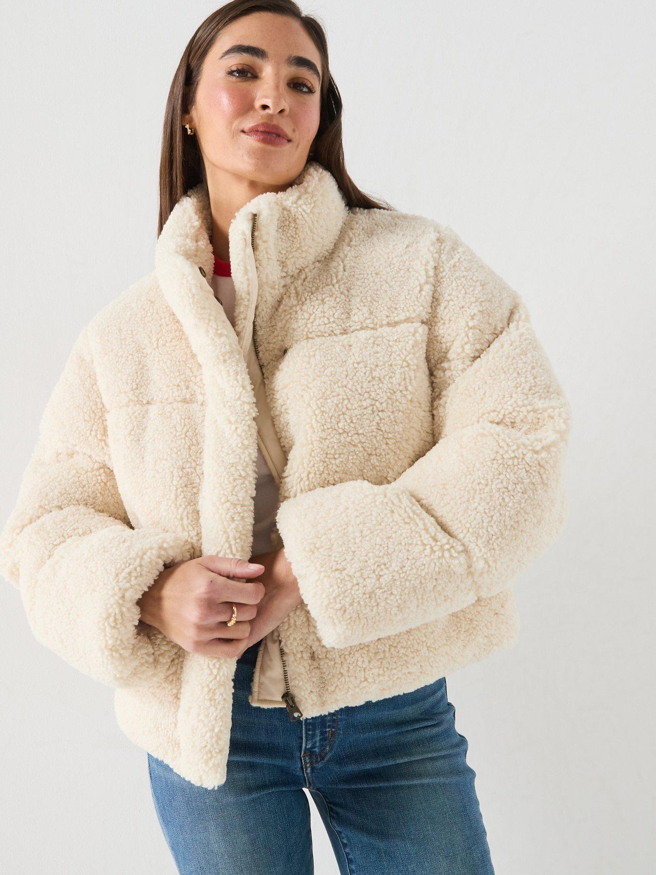 Levi's Brynn Crop Sherpa Puffer Jacket - White Swan