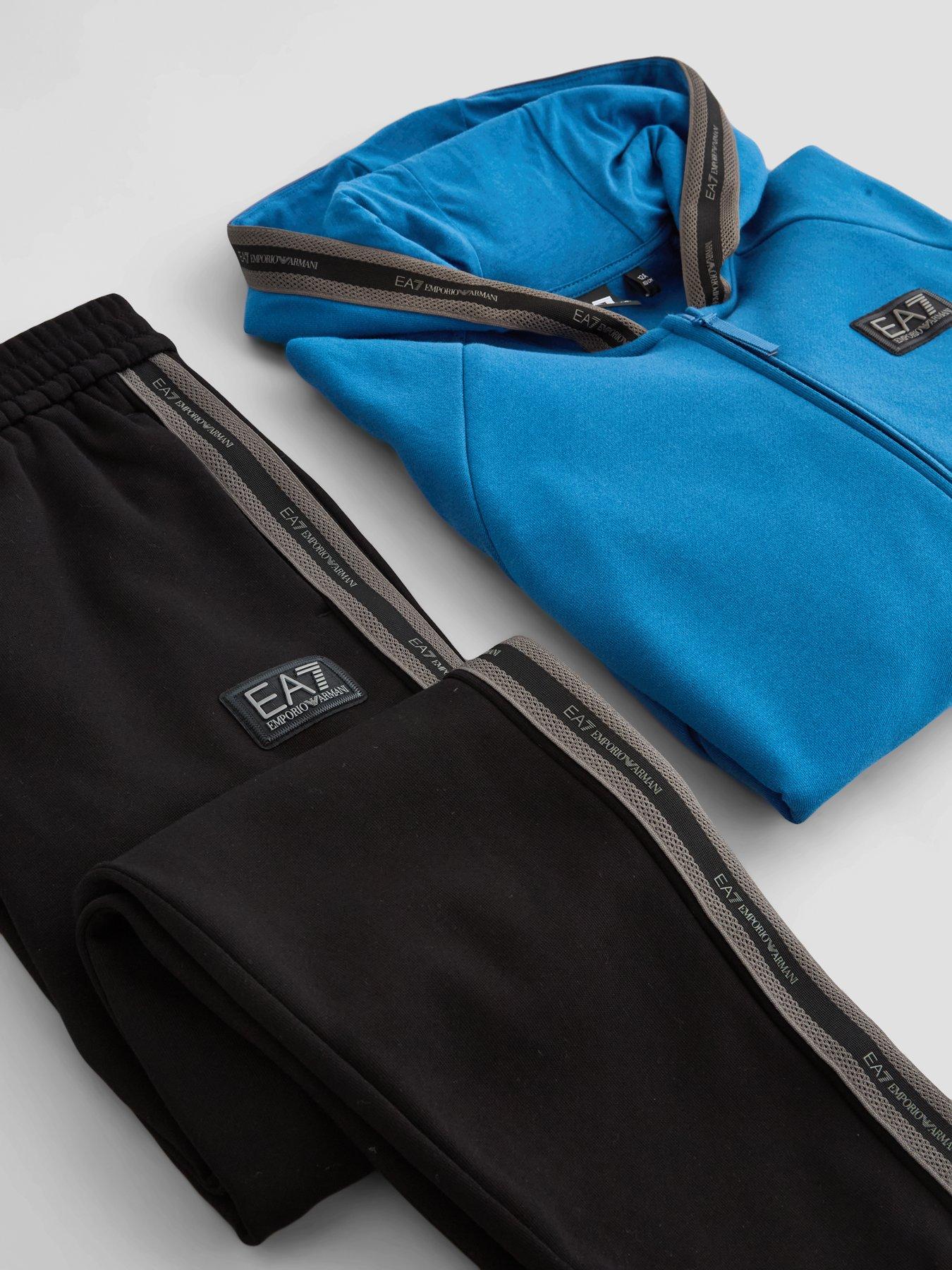 Image 3 of 5 of EA7 Emporio Armani Boys Logo Zip Through Hooded Tracksuit Set - Multi