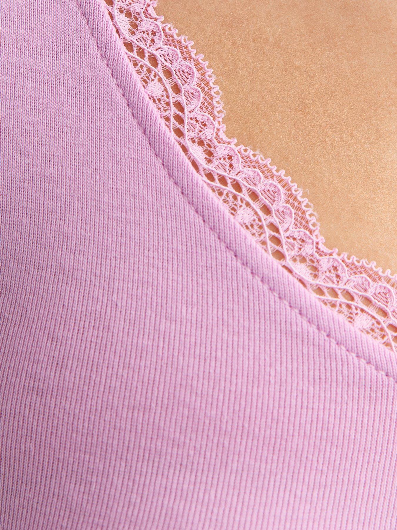 Image 5 of 5 of New Look Lace Trim Vest - Pink