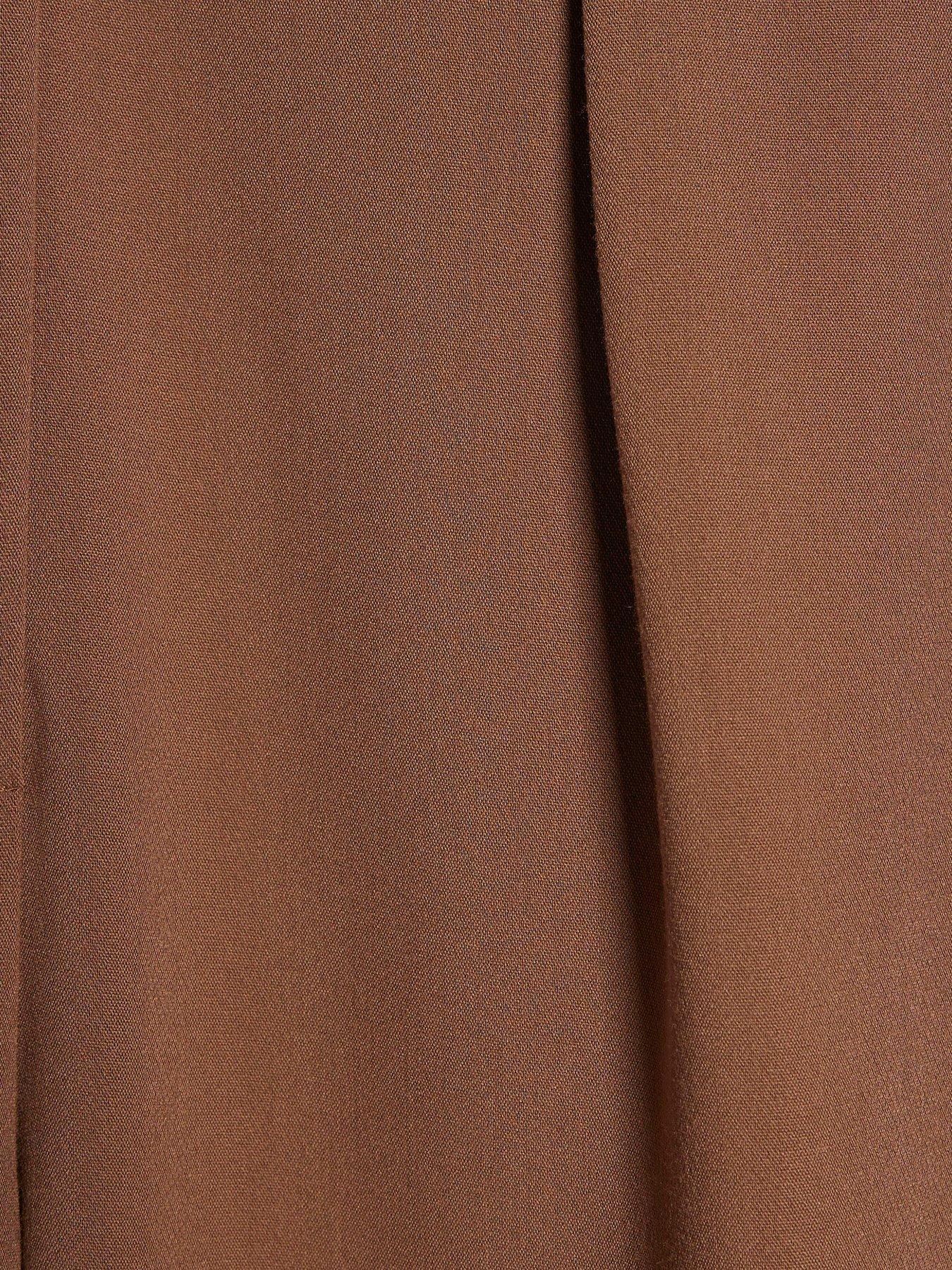 Image 4 of 4 of River Island Belted Wide Leg Trousers - Beige