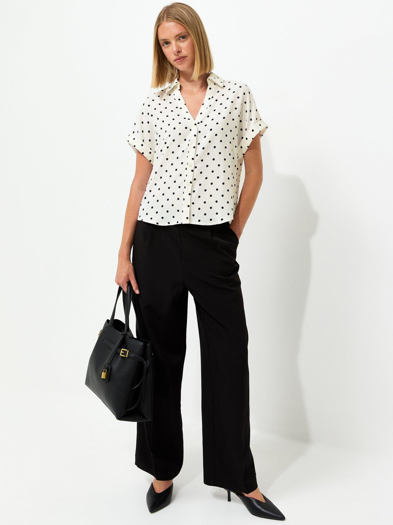 Image 3 of 5 of New Look Polka Dot Short Sleeve Shirt - White