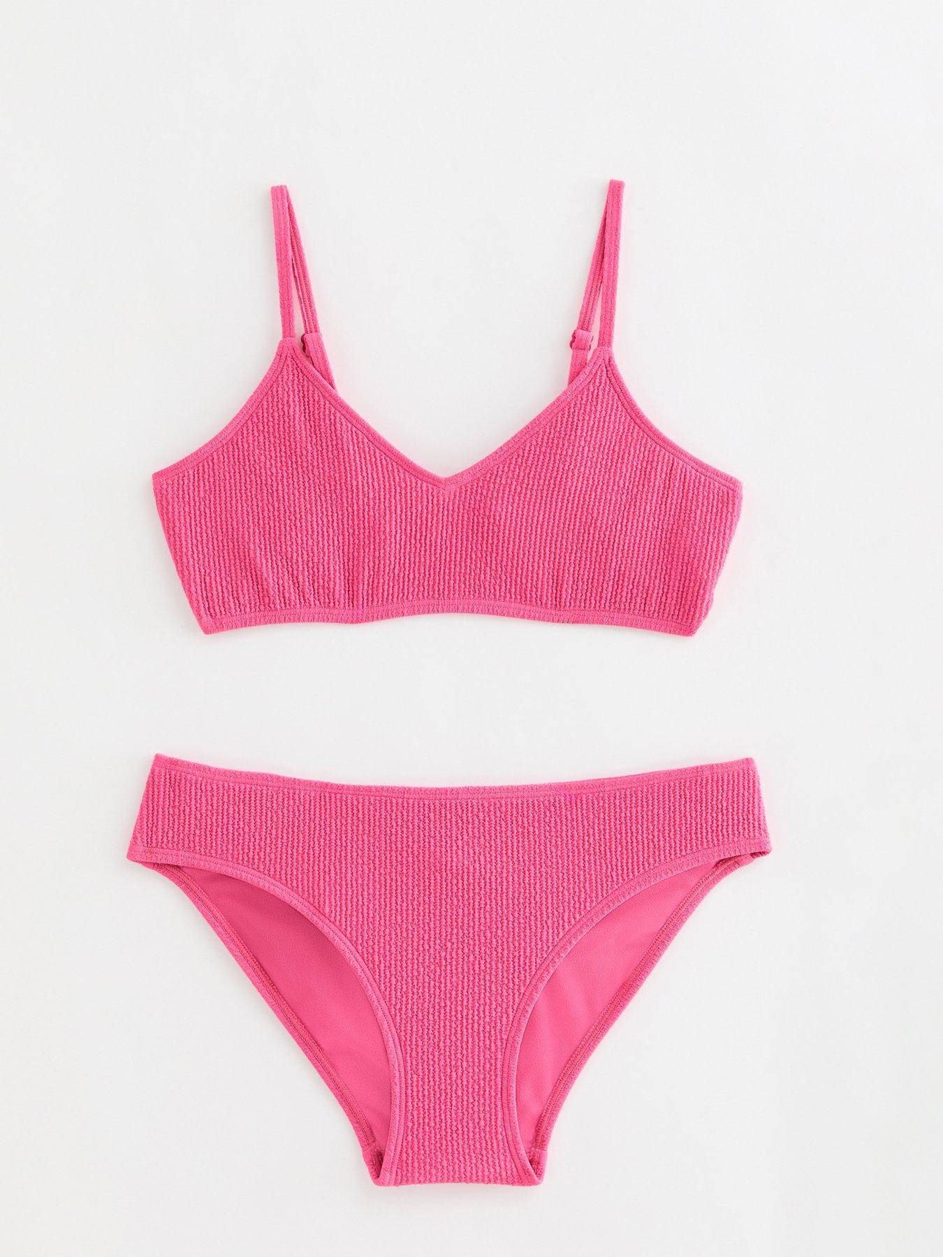 New Look 915 Girls Crinkle Texture Bikini - Pink
