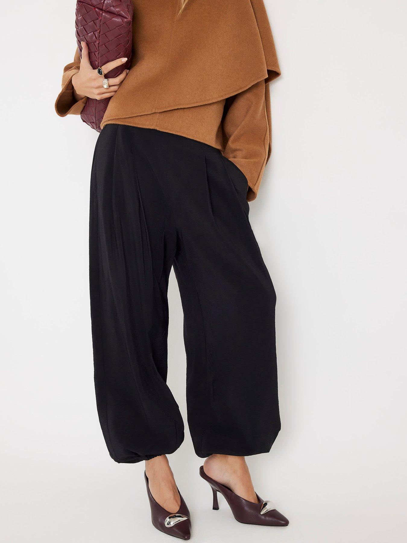 River Island High Rise Balloon Trousers - Black