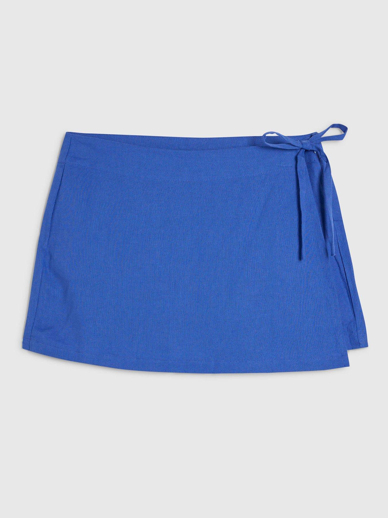 Image 5 of 6 of River Island Epp Linen Skort - Blue
