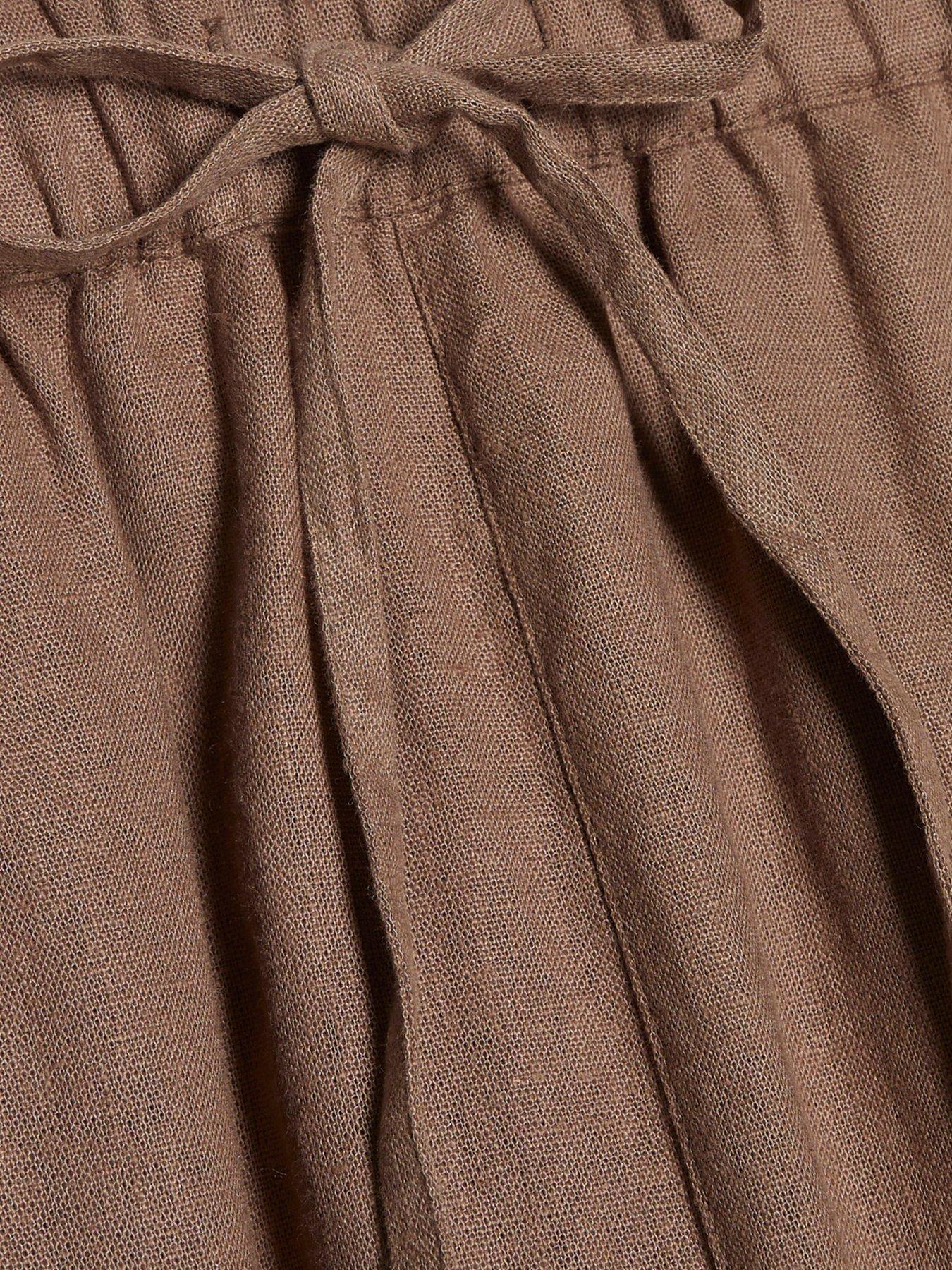 Image 5 of 5 of River Island Epp Linen Tapered Co-Ord Trousers - Beige