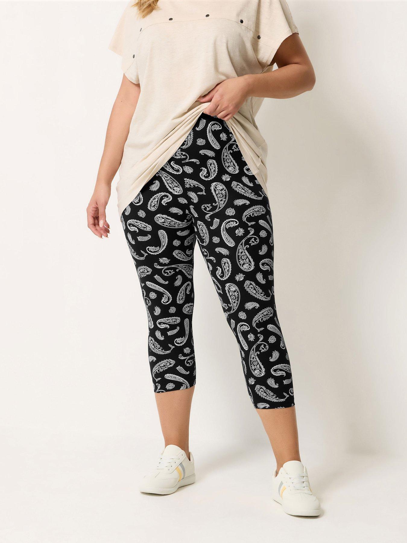 Image 1 of 4 of Yours Curve 2 Pack Crop Leggings - Black