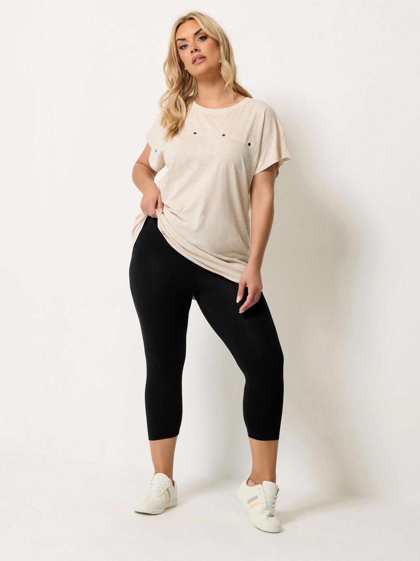 Image 3 of 4 of Yours Curve 2 Pack Crop Leggings - Black