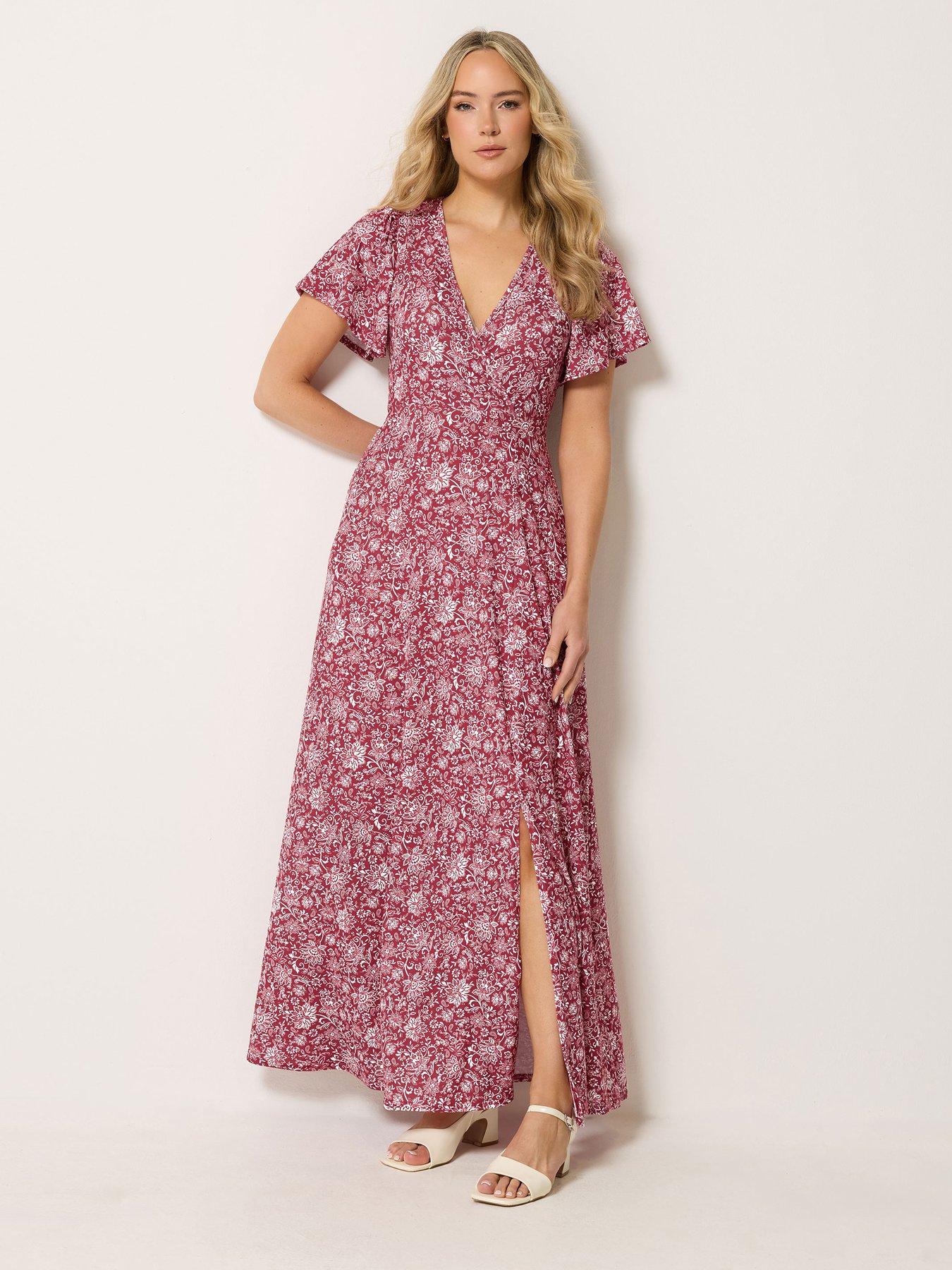 Long Tall Sally Paisley Wrap Maxi Dress - Red